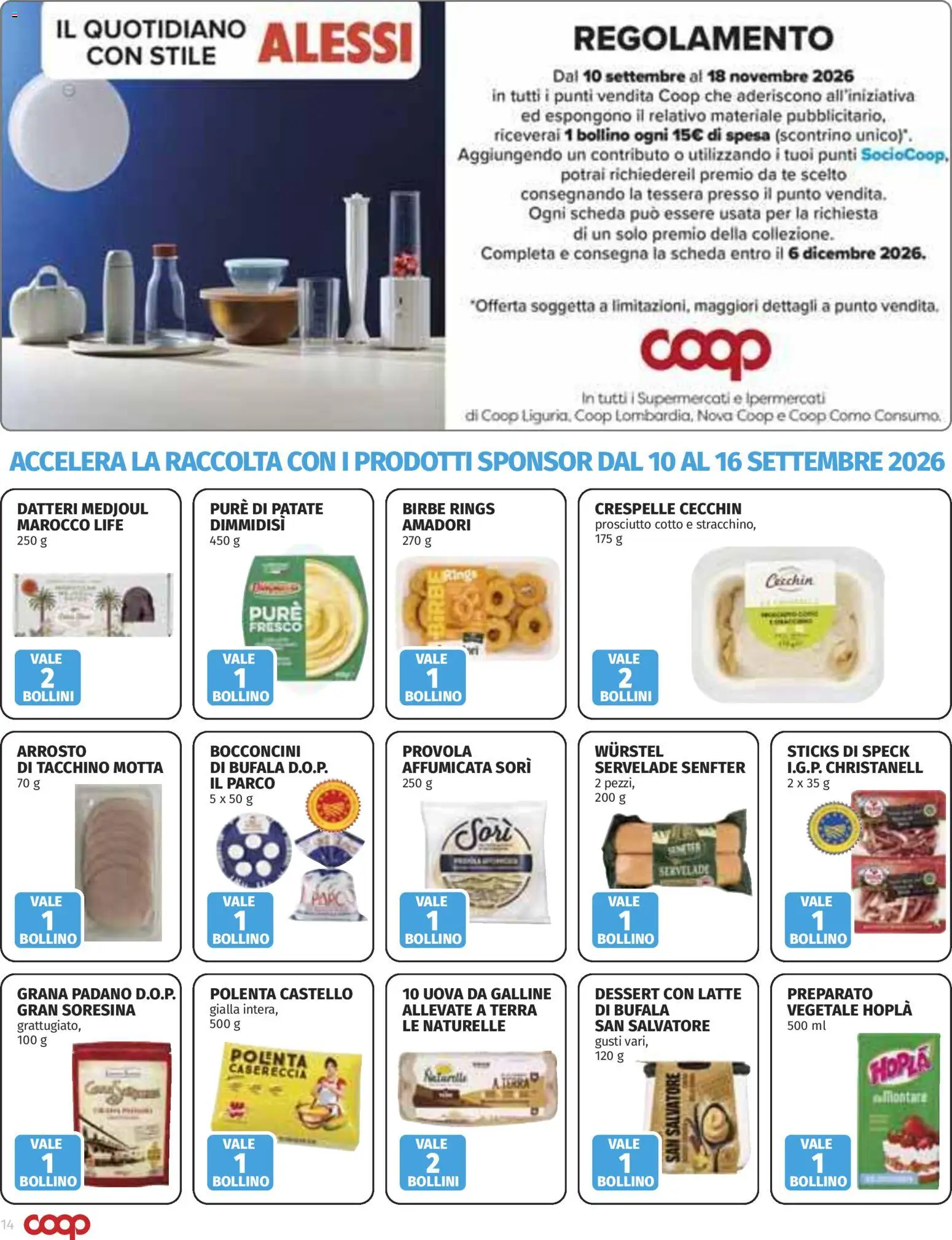 Volantino COOP del 03/09/2026 | Pagina: 14 | Prodotti: Prosciutto Cotto, Tè, Prosciutto, Wurstel