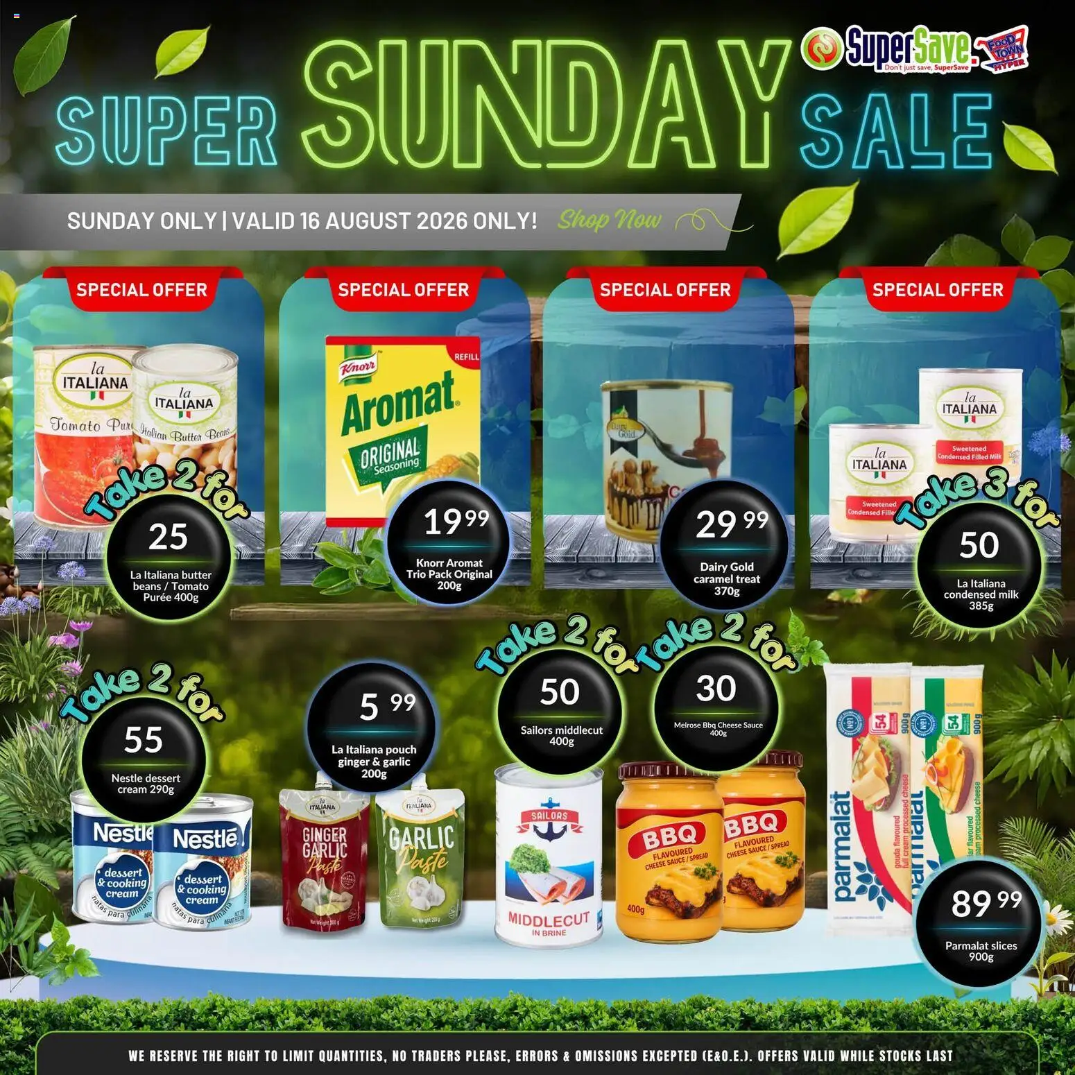 New Super Save catalogue – valid from 16/08/2026 | Page: 3 | Products: Milk, Seasoning, Cream, Caramel