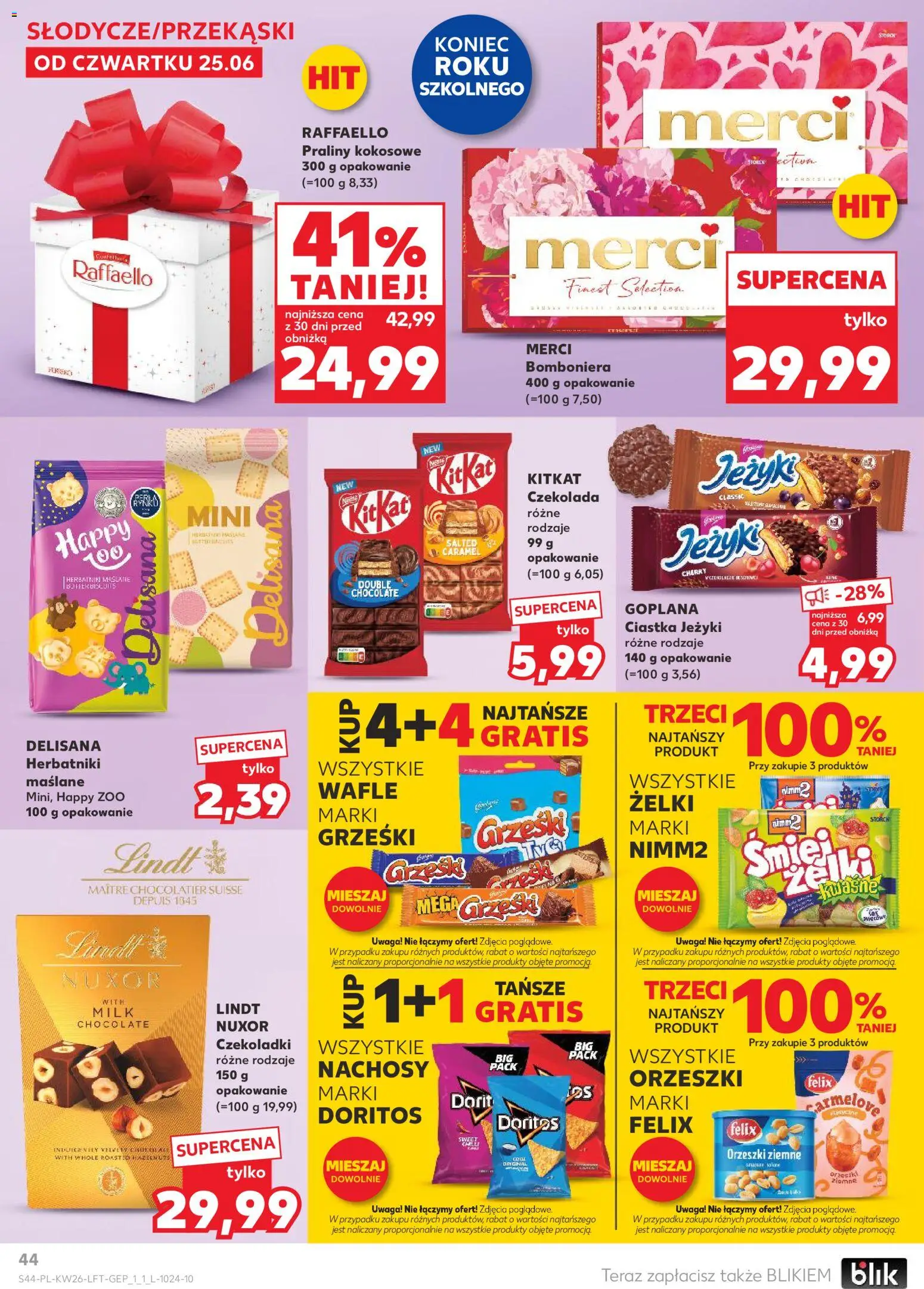 Kaufland Polsko leták od 25.06.2026 | Strana: 44 | Produkty: Felix, Lindt, Merci, Doritos