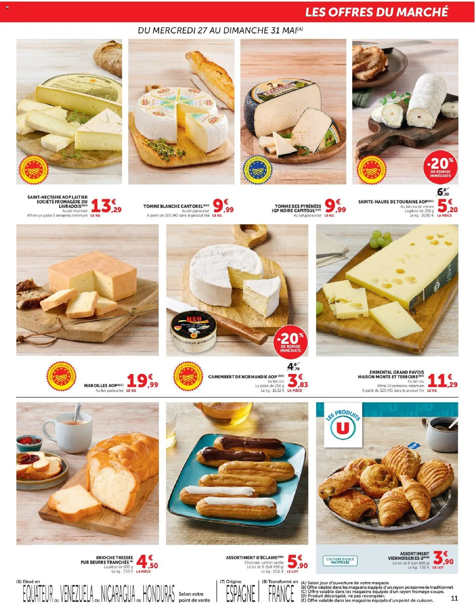 {H1} | Page: 11 | Produits: Poissonnerie, Emmental, Beurre, Café