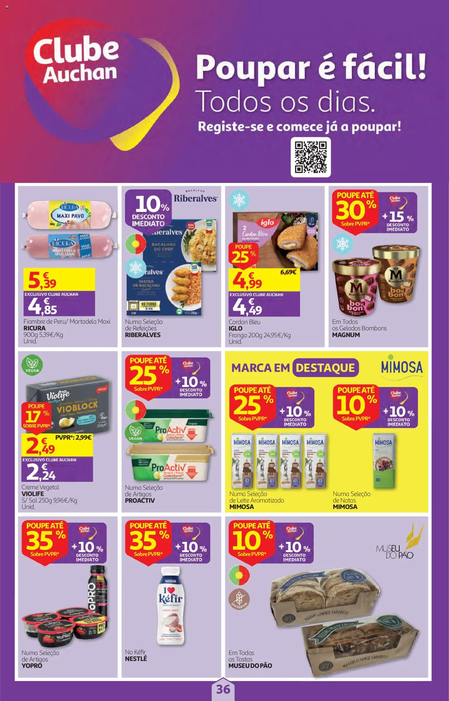 Auchan folheto │ válido de 22/10/2026 | Página: 36 | Produtos: Mortadela, Fiambre, Frango, Natas