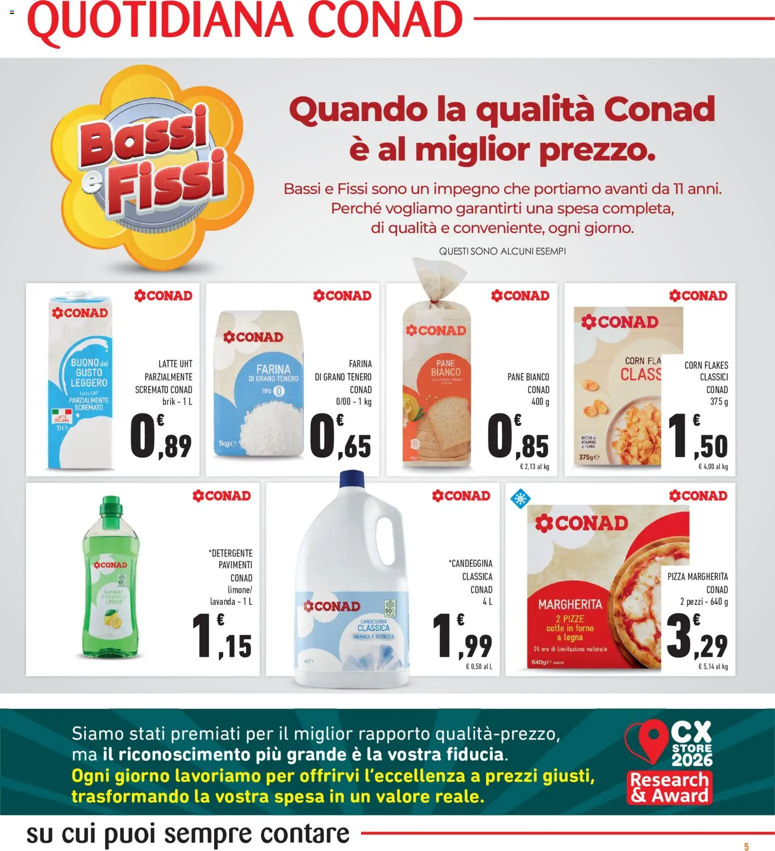 Volantino Conad del 30/09/2026 | Pagina: 5 | Prodotti: Candeggina, Farina, Forno, Lavanda