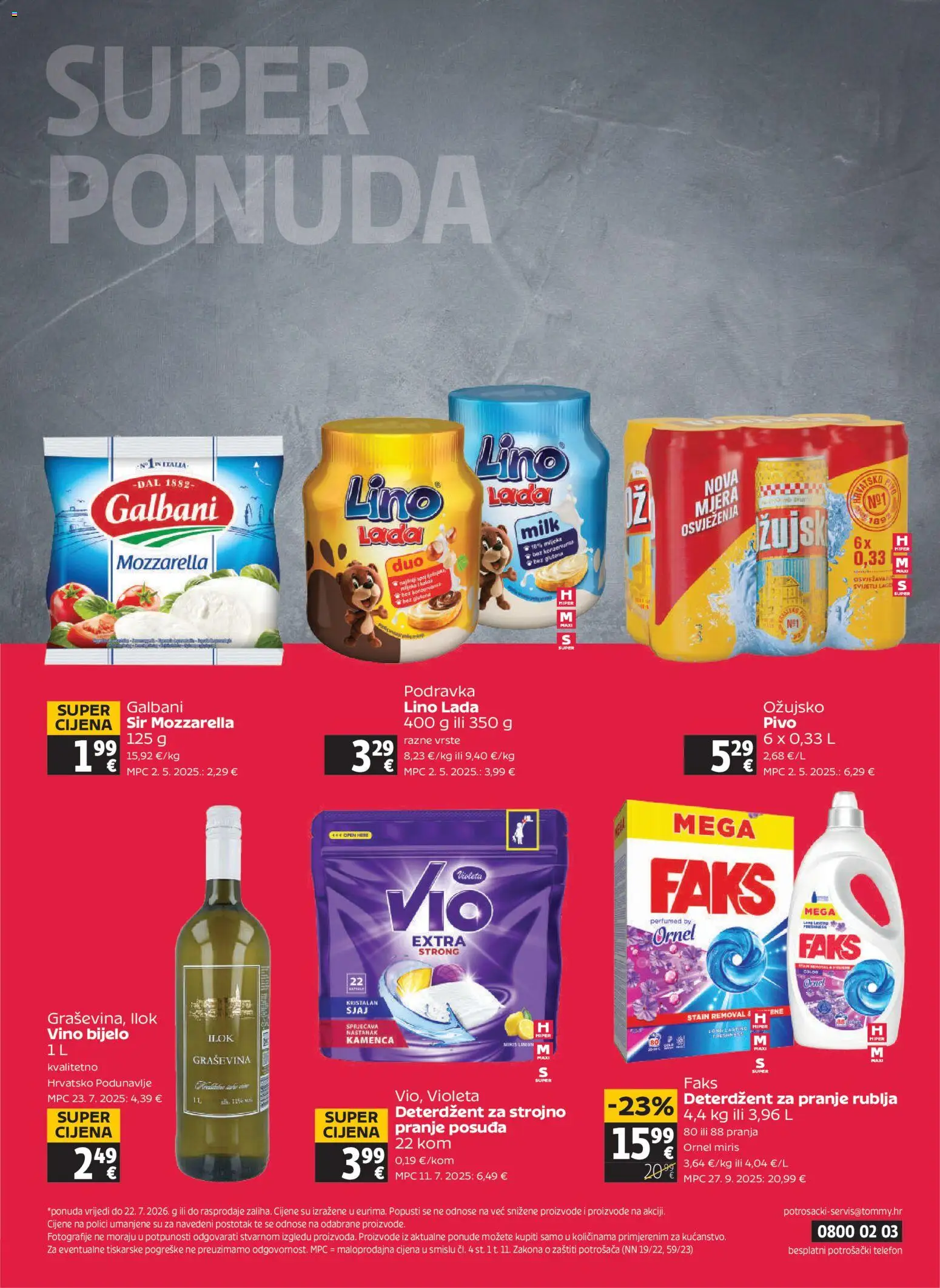 Tommy katalog | vrijedi od 16.07.2026 | Stranica: 32 | Proizvodi: Miris, Mozzarella, Vino, Limun