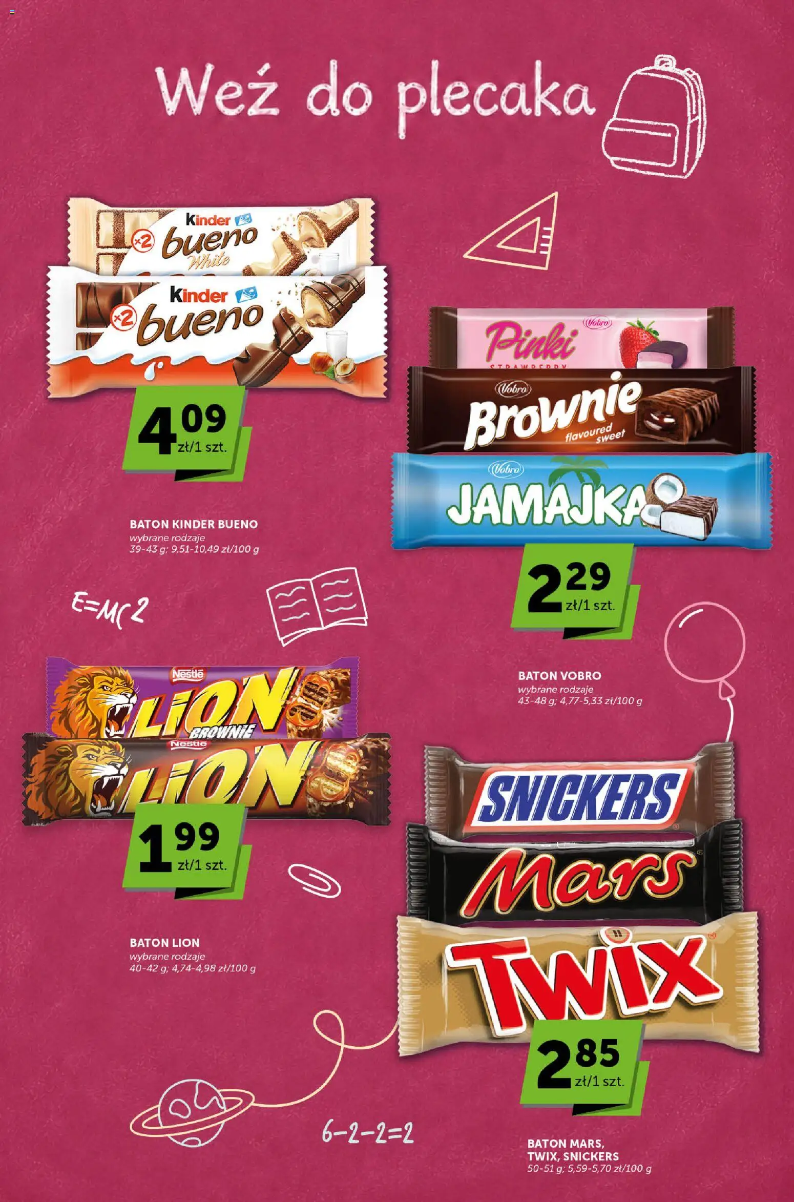 Groszek gazetka - Katalog od 20.08.2026 | Strona: 2 | Produkty: Snickers, Baton, Baton Mars, Brownie