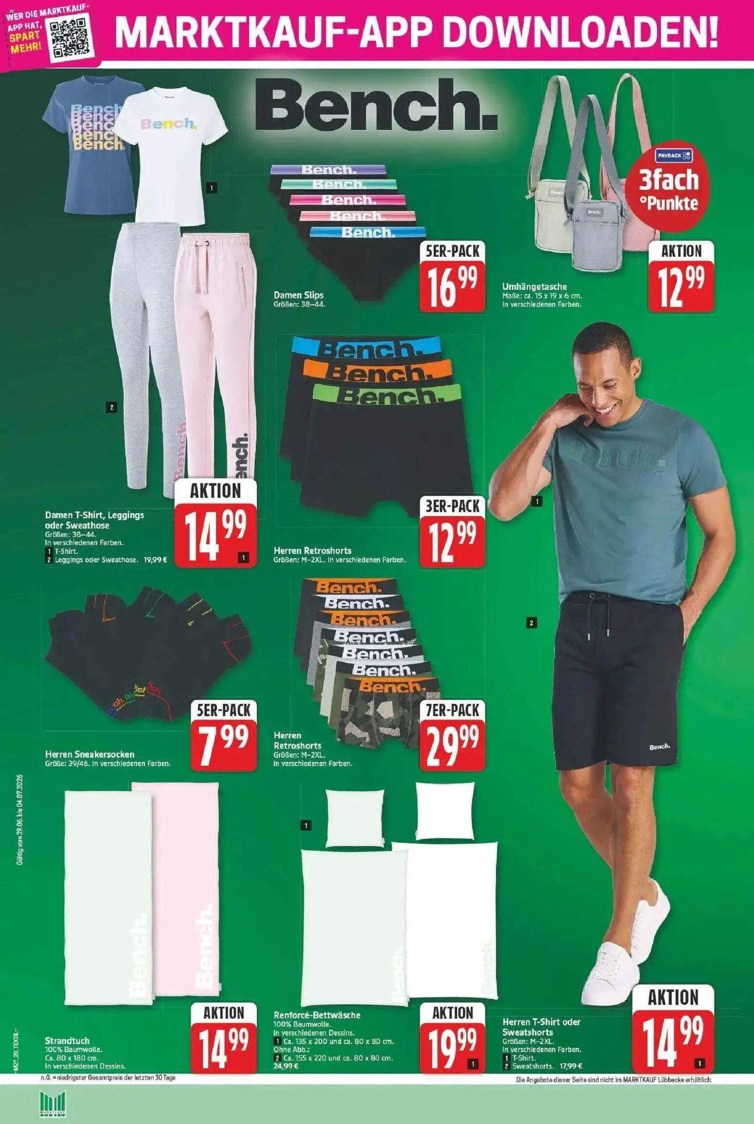 Marktkauf - Wochenangebote – gültig ab 28.06.2026 | Seite: 22 | Produkte: Sweathose, Sweatshorts, Strandtuch, Leggings