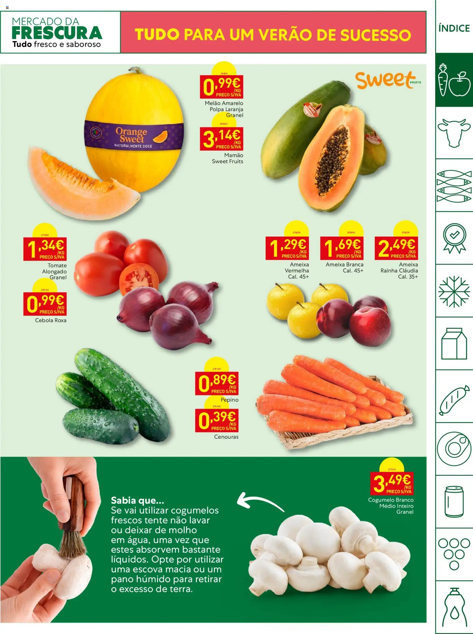 Recheio Horeca │ válido de 04/08/2026 | Página: 5 | Produtos: Cebola, Melão, Cogumelos, Mamão