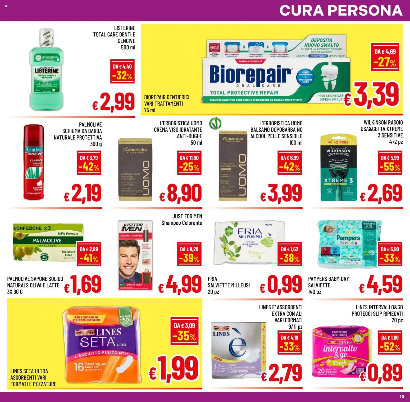 Volantino A&O del 30/09/2026 | Pagina: 13 | Prodotti: Shampoo, Detergente, Assorbenti, Tè verde