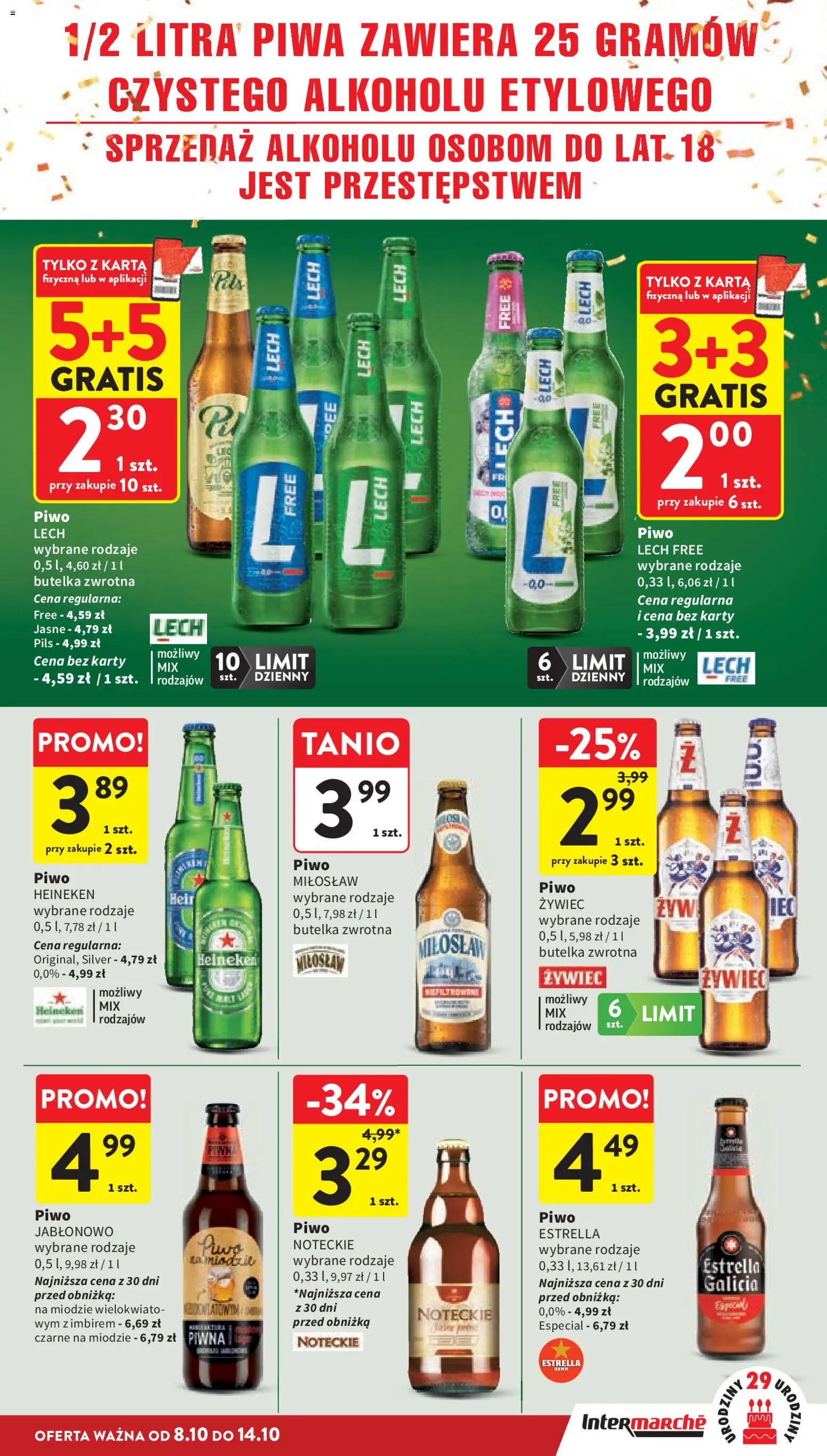 Intermarche gazetka od 08.10.2026 | Strona: 35 | Produkty: Karta, Lech, Piwo, Heineken