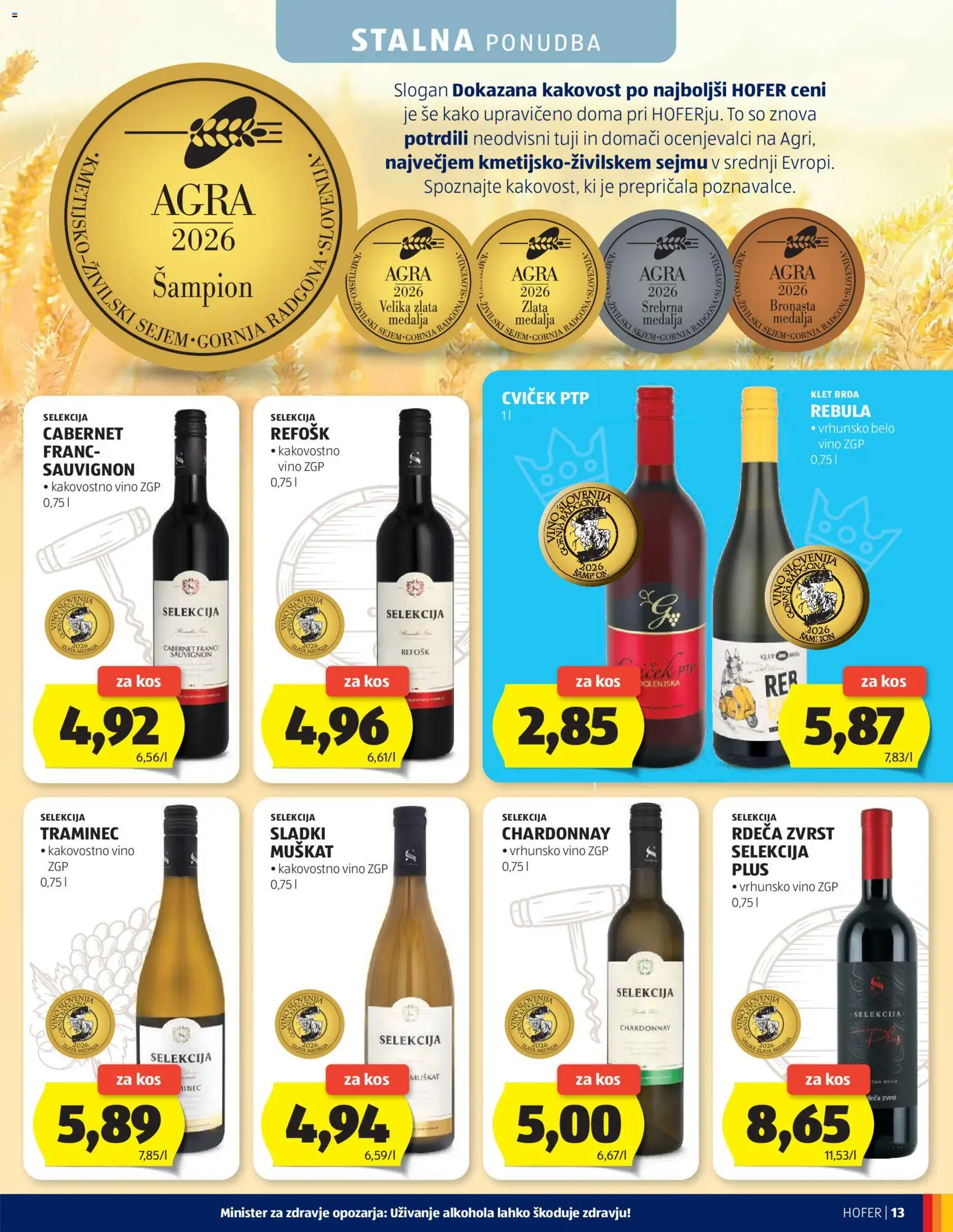 Hofer SI katalog | vrijedi od 26.08.2026 | Stranica: 13 | Proizvodi: Vino, Orada
