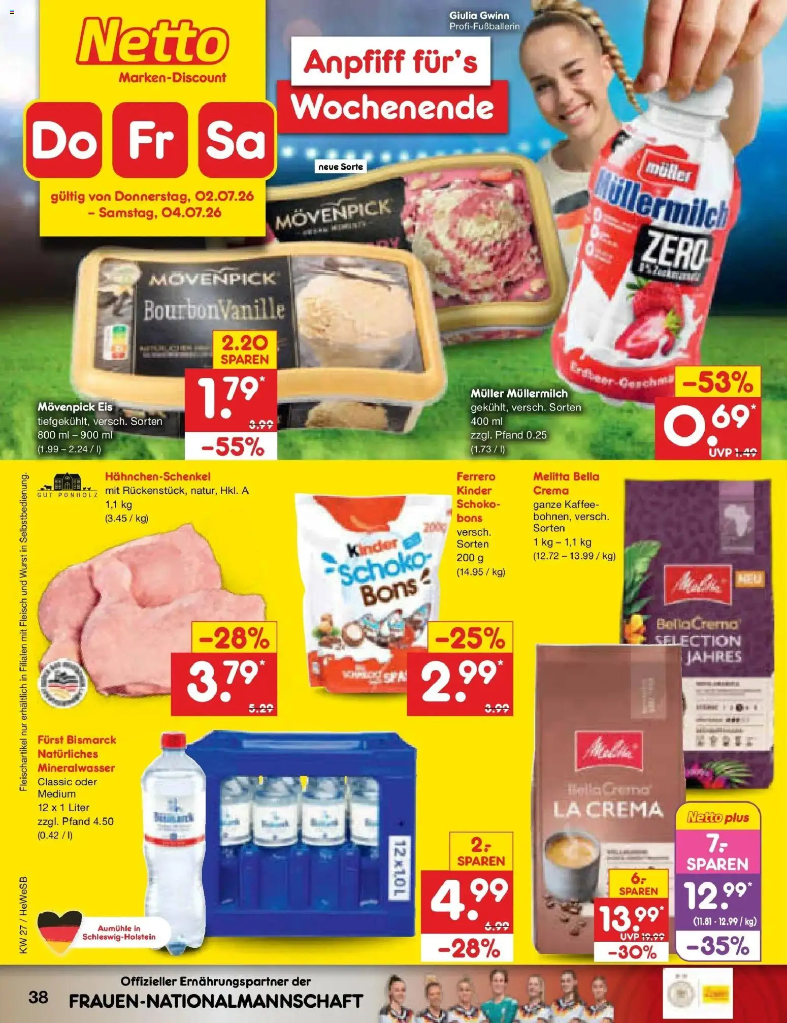 Netto Marken-Discount Prospekt Hamburg – gültig ab 29.06.2026 | Seite: 56 | Produkte: Melitta, Hahnchenschenkel, Muller mullermilch, Eis