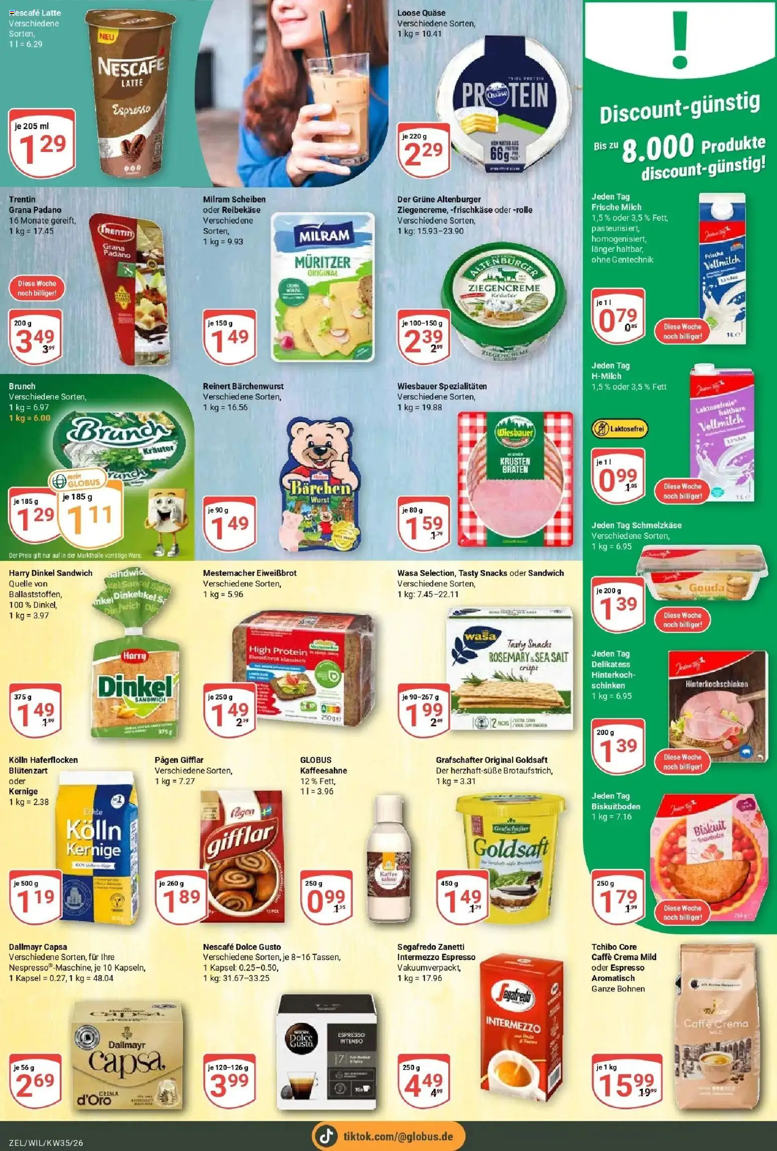 Globus Prospekt Wittlich (ab 24.08.2026) » Angebote online | Seite: 16 | Produkte: Grana Padano, Spezialitäten, Reibekase, Dallmayr capsa