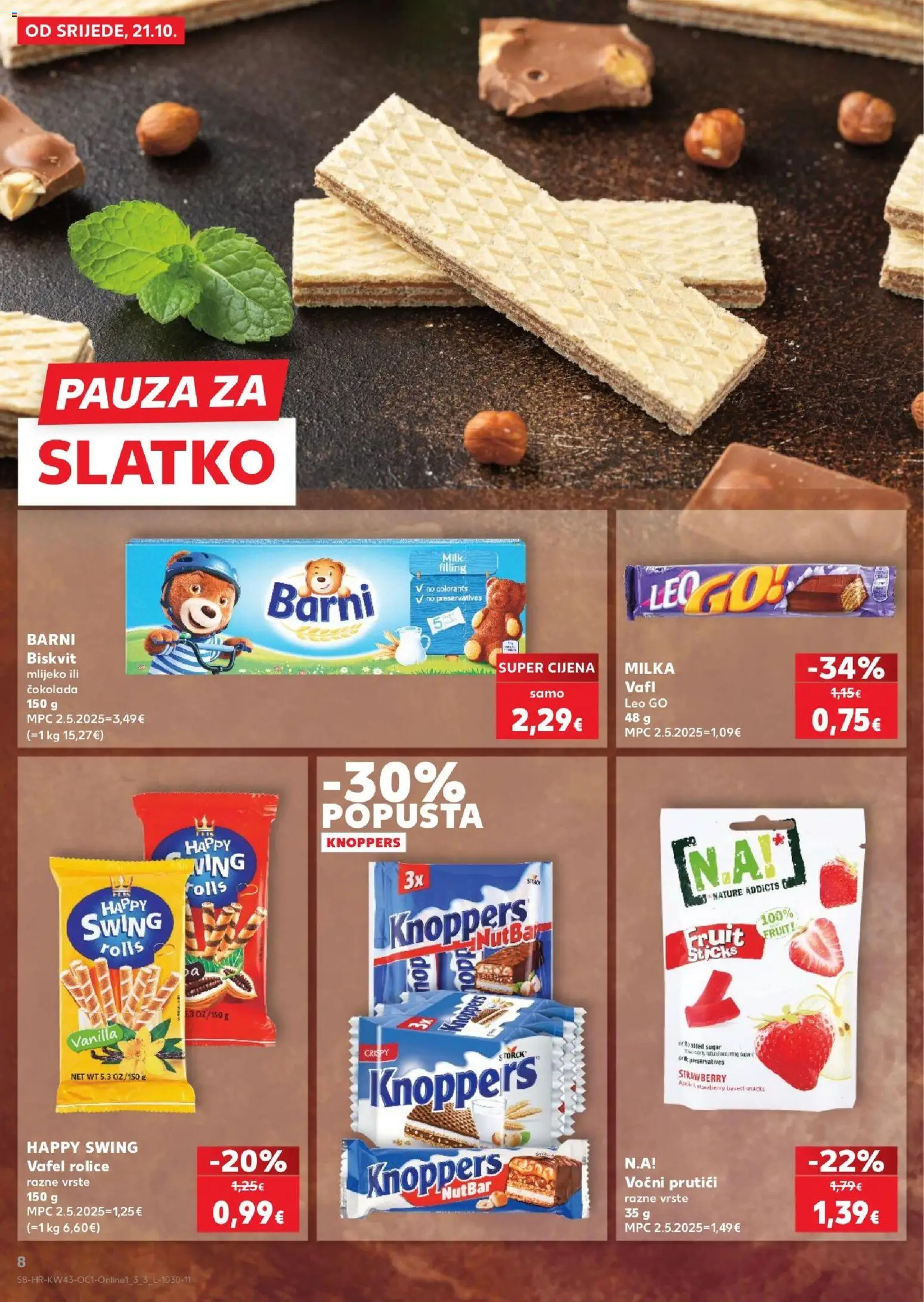 Kaufland katalog | vrijedi od 21.10.2026 | Stranica: 8 | Proizvodi: Mlijeko, Vafli, Milka, Biskvit