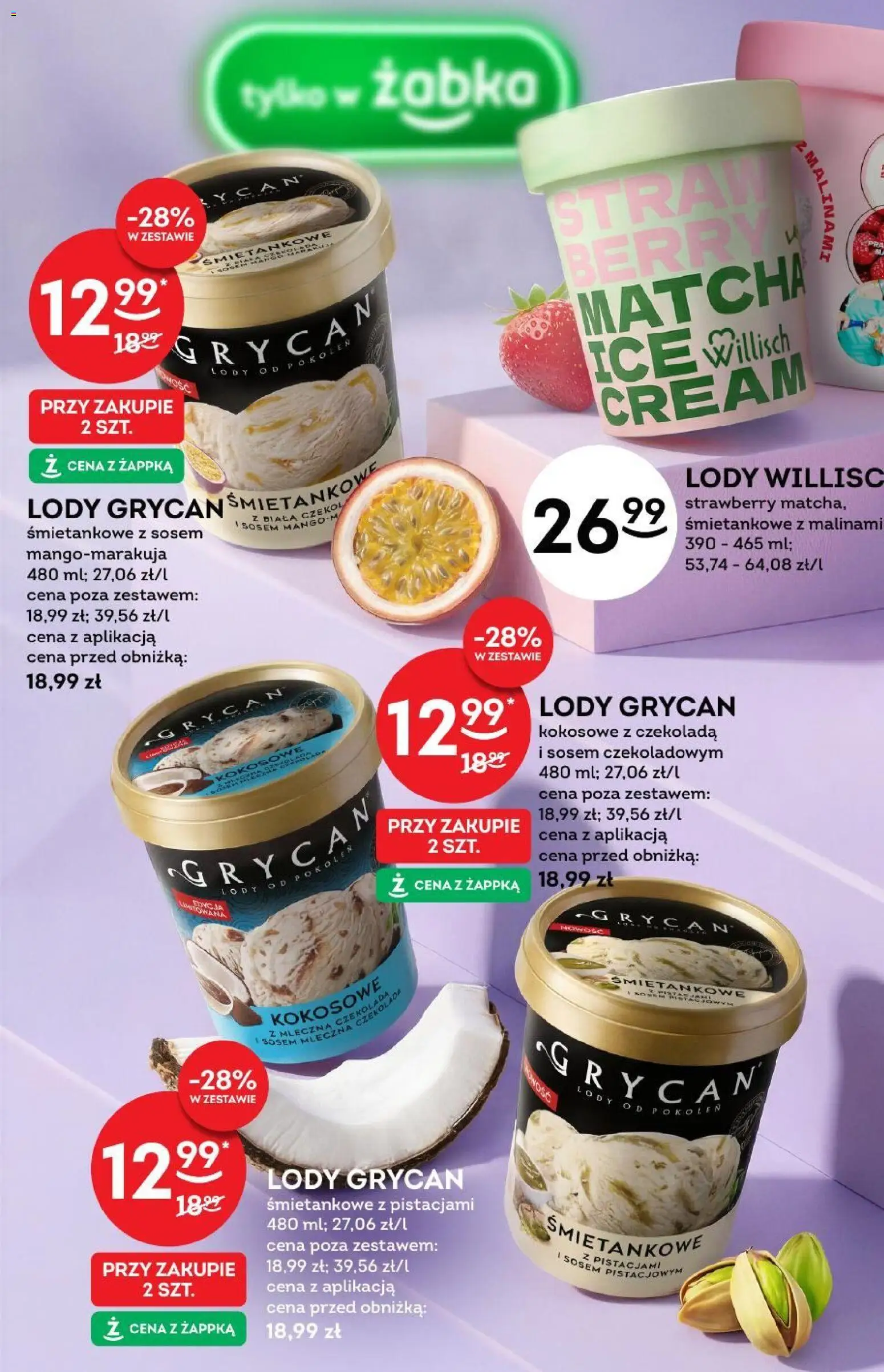 Żabka gazetka - Katalog lodowy od 26.08.2026 | Strona: 18 | Produkty: Lody Grycan, Grycan, Matcha, Lody