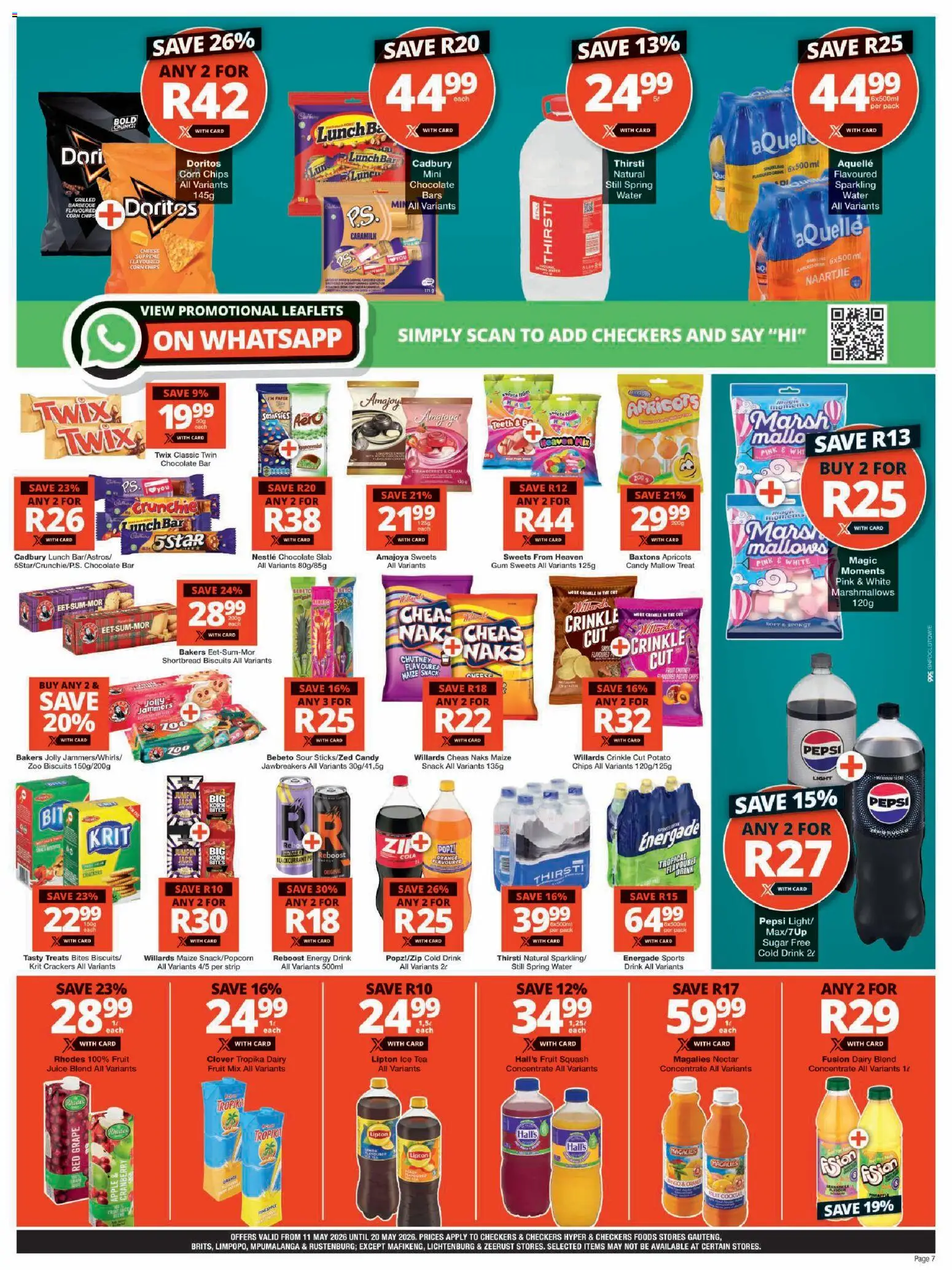 New Checkers catalogue – valid from 11.05.2026 | Page: 7 | Products: Light, Tea, Strawberries, Cream