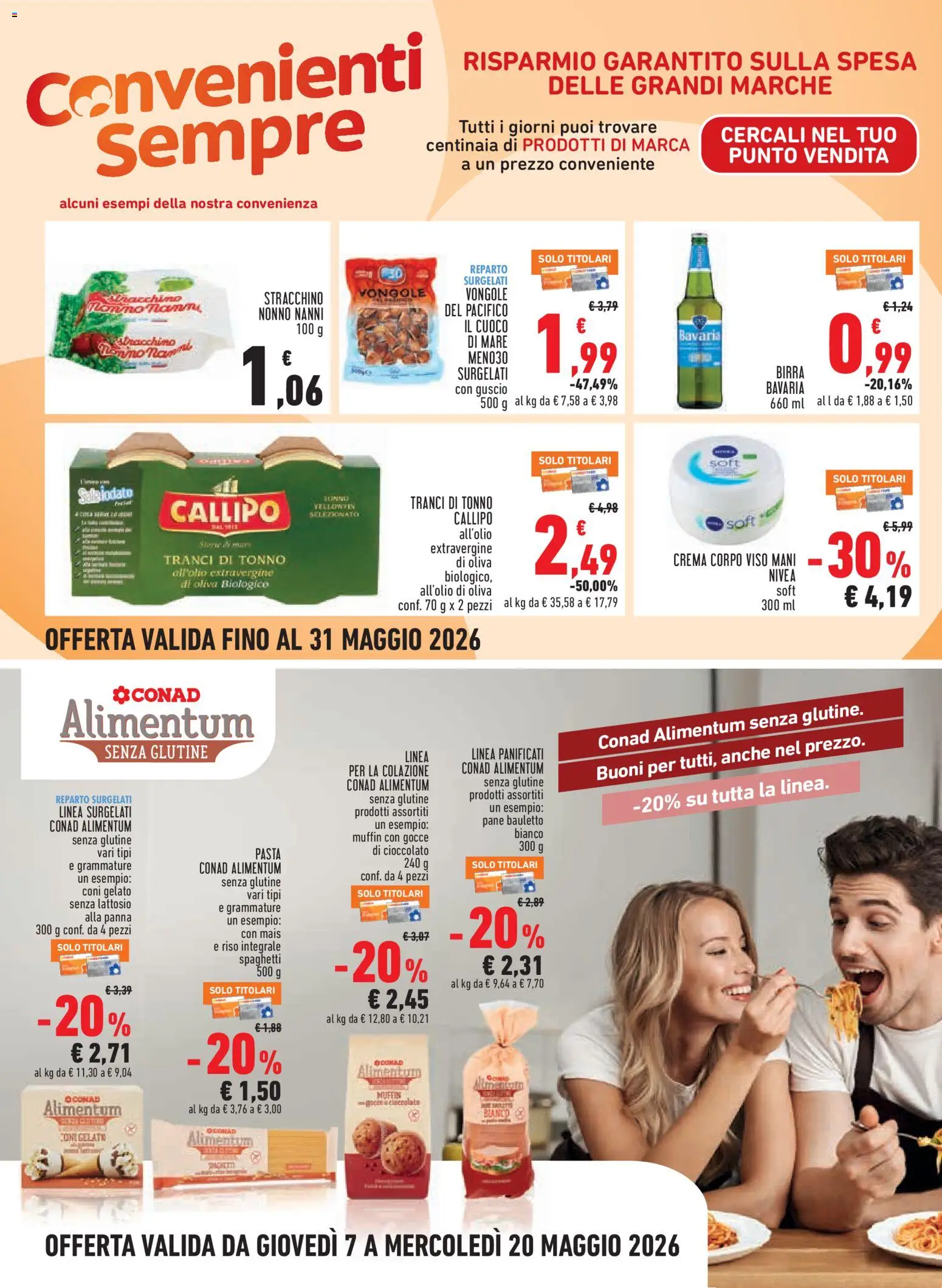 Volantino Conad del 07.05.2026 | Pagina: 16 | Prodotti: Crema, Birra, Pasta, Stracchino