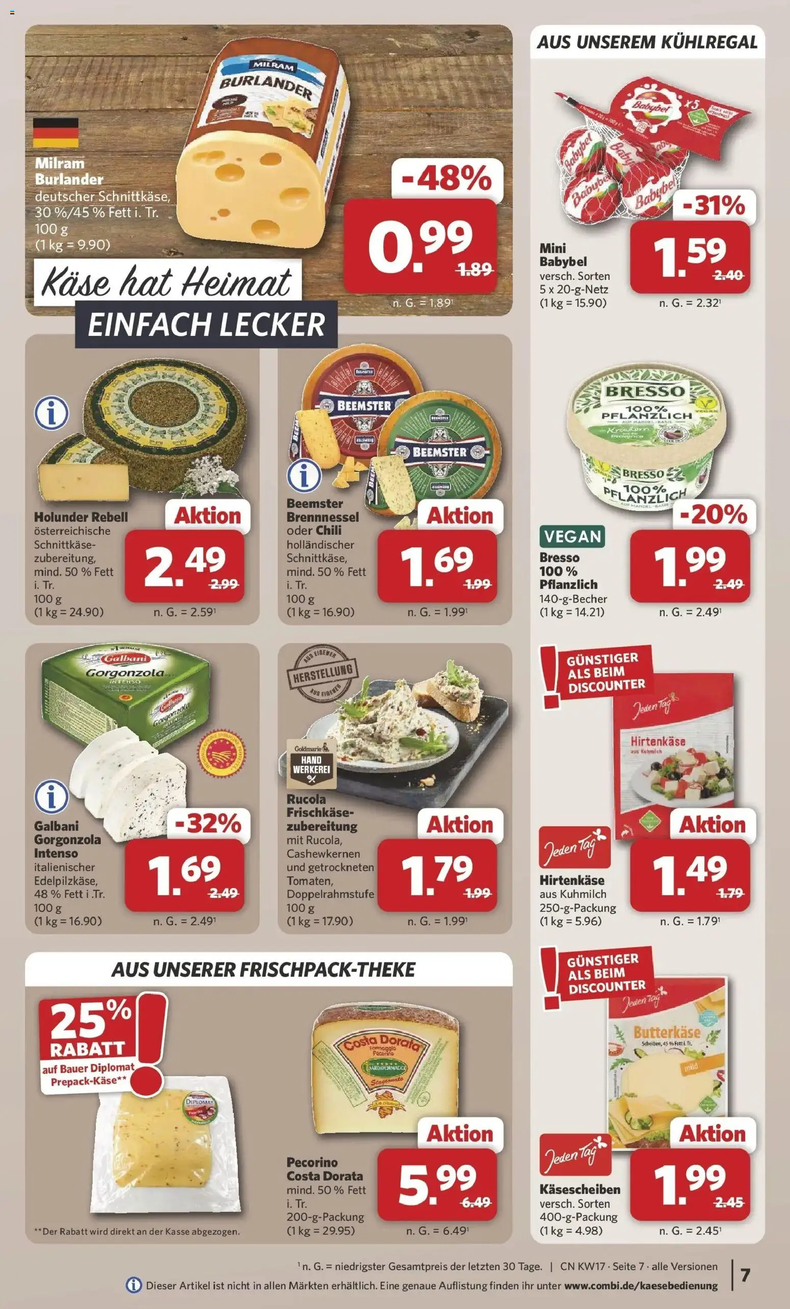 Combi Prospekt Detmold – gültig ab 20.04.2026 | Seite: 7 | Produkte: Käse, Chili, Babybel, Frischkase