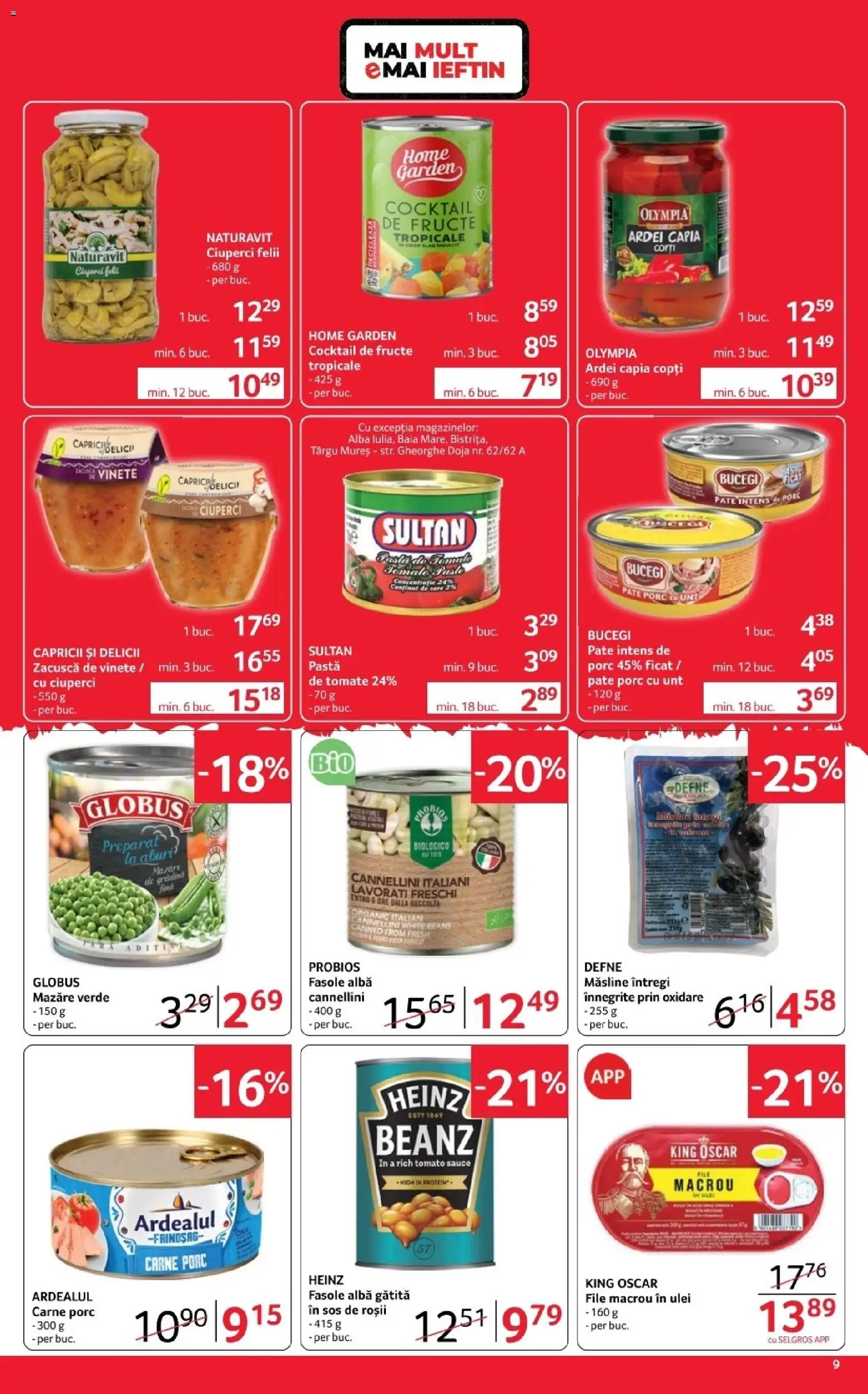 Noul catalog Selgros – valabil de la 30.10.2026 | Pagină: 9 | Produse: Pate, Macrou, Unt, Roșii
