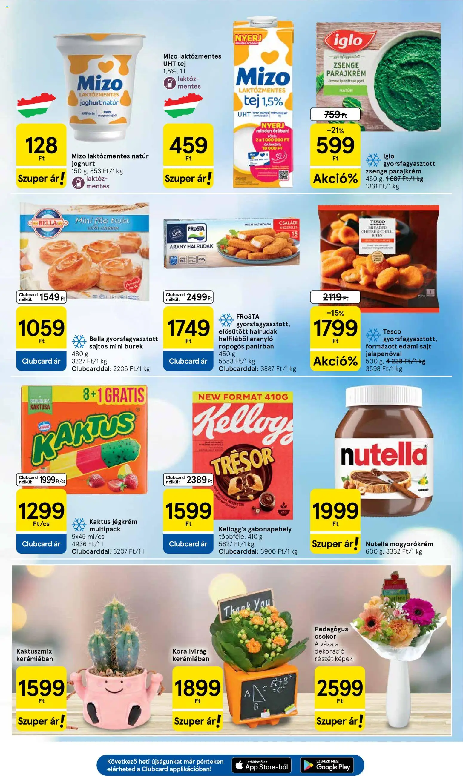 Tesco akciós ujság - amely érvényes a következő dátumtól: 04.06.2026 | Oldal: 5 | Termékek: Burek, Sajt, Joghurt, Jégkrém