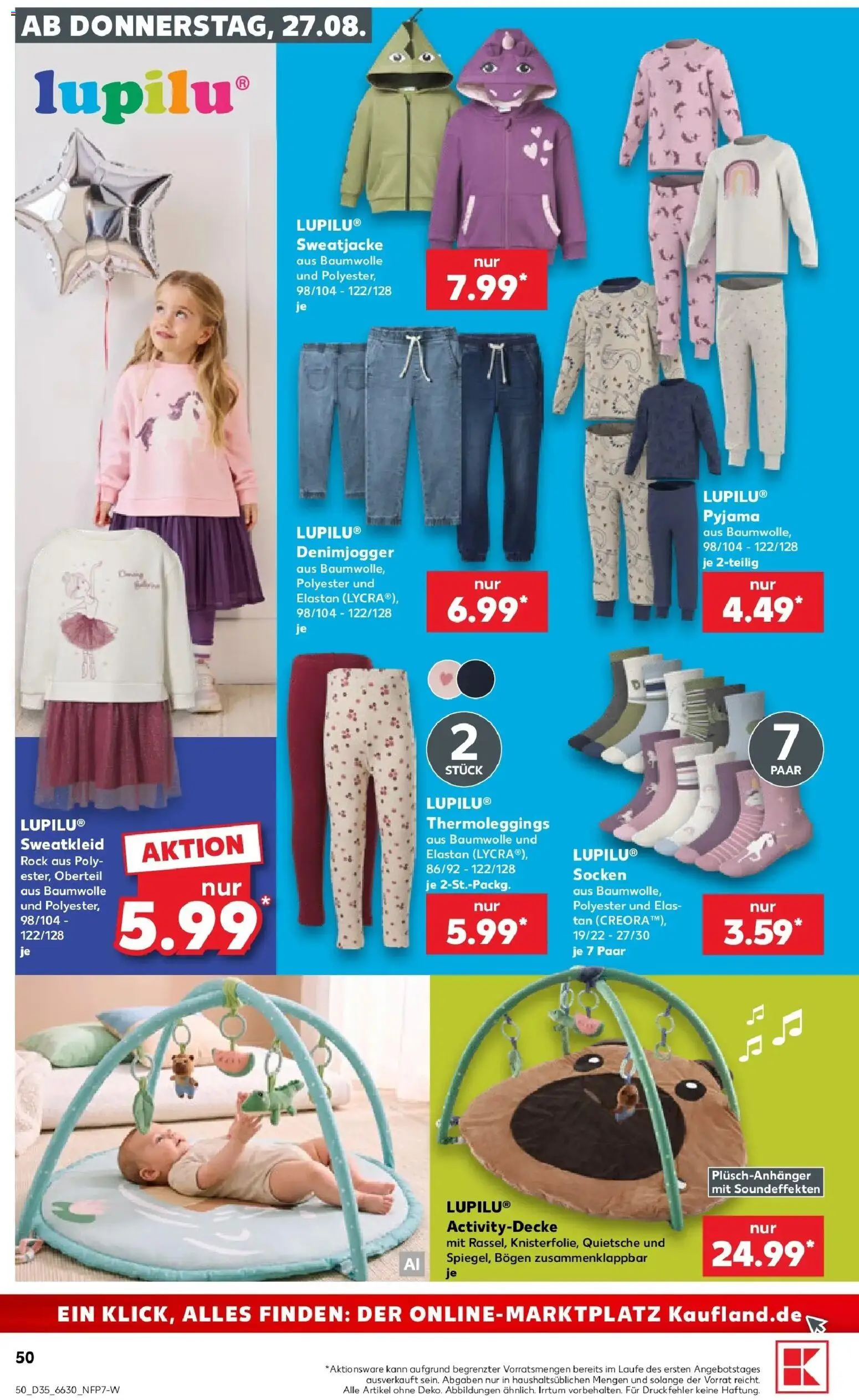 Prospekt Kaufland ab 24.08.2026 » Angebote Online zum Blättern | Seite: 61 | Produkte: Sweatjacke, Rock, Socken, Pyjama