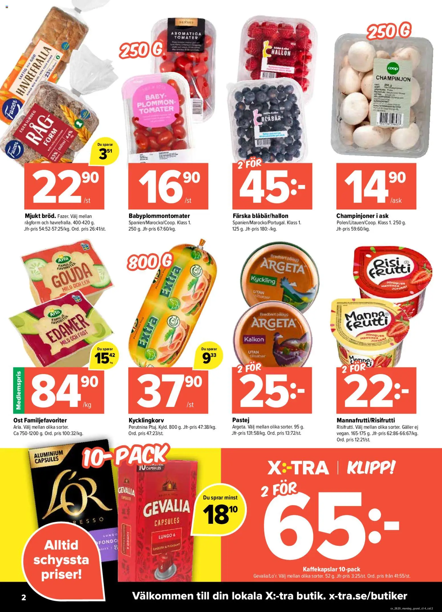 Coop X:-TRA reklamblad aktuell från 11/05/2026 | Sida: 2 | Produkter: Galler, Plommon, Tomater, Gouda