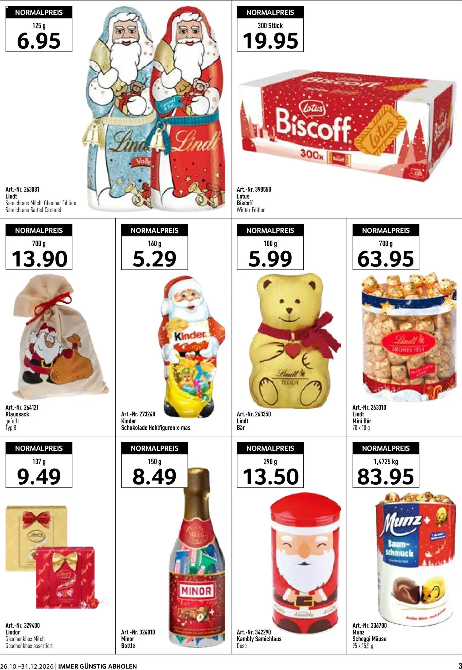 Prodega aktionen X-Mas – gültig ab 26.10.2026 | Seite: 3 | Produkte: Milch, Schokolade, Lindor