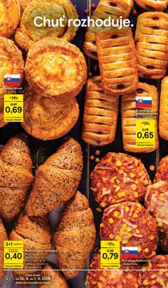 Tesco leták platný od 26.08.2026 | Strana: 14 | Produkty: Pizza, Croissant, Puding, Granátové jablko