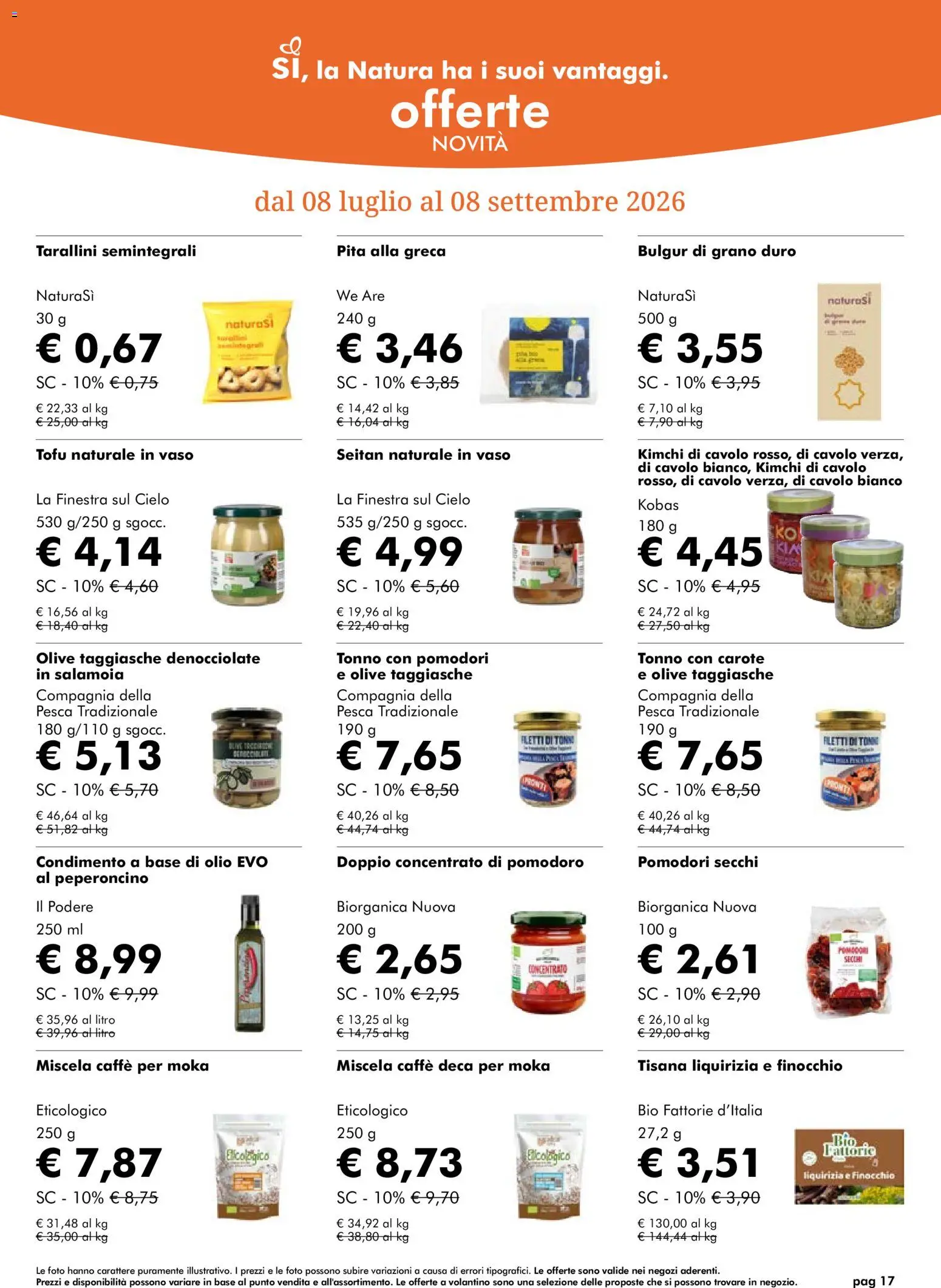 Volantino Natura Sì del 05/08/2026 | Pagina: 17