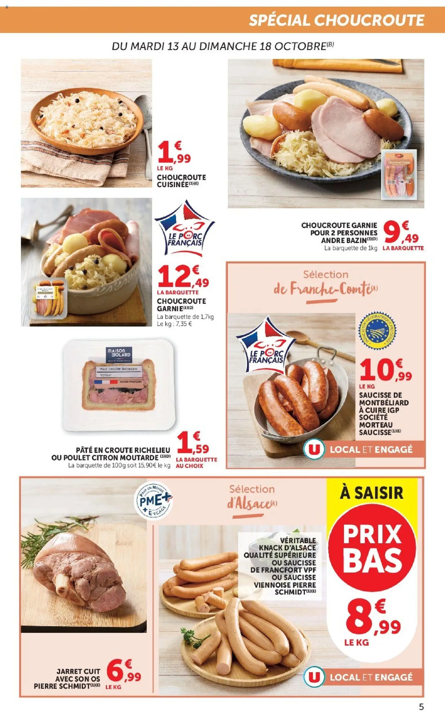 {H1} | Page: 5 | Produits: Choucroute, Citron, Viande, Saucisse de francfort