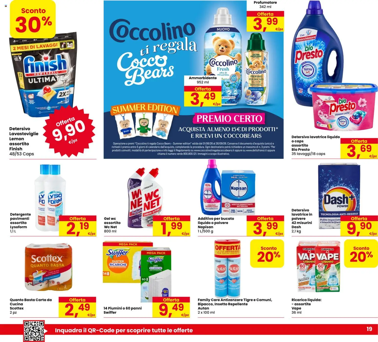 Volantino Eurospar del 06/08/2026 | Pagina: 19 | Prodotti: Smacchiatore, Detergente, WC, Profumo