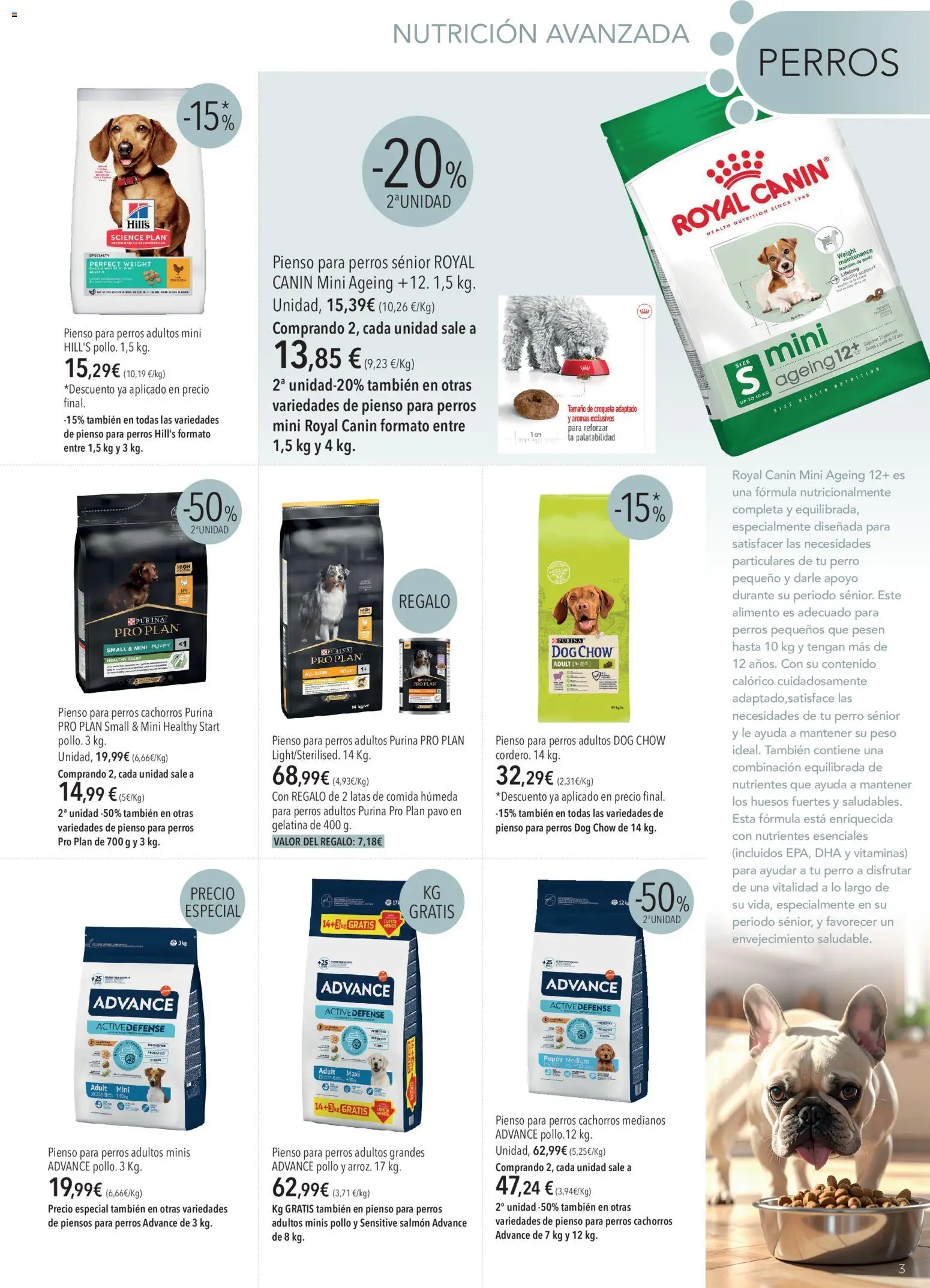 El Corte Inglés Mascota │ válido desde el 01/09/2026 | Página: 3 | Productos: Gelatina, Peso, Pienso para perros, Pollo