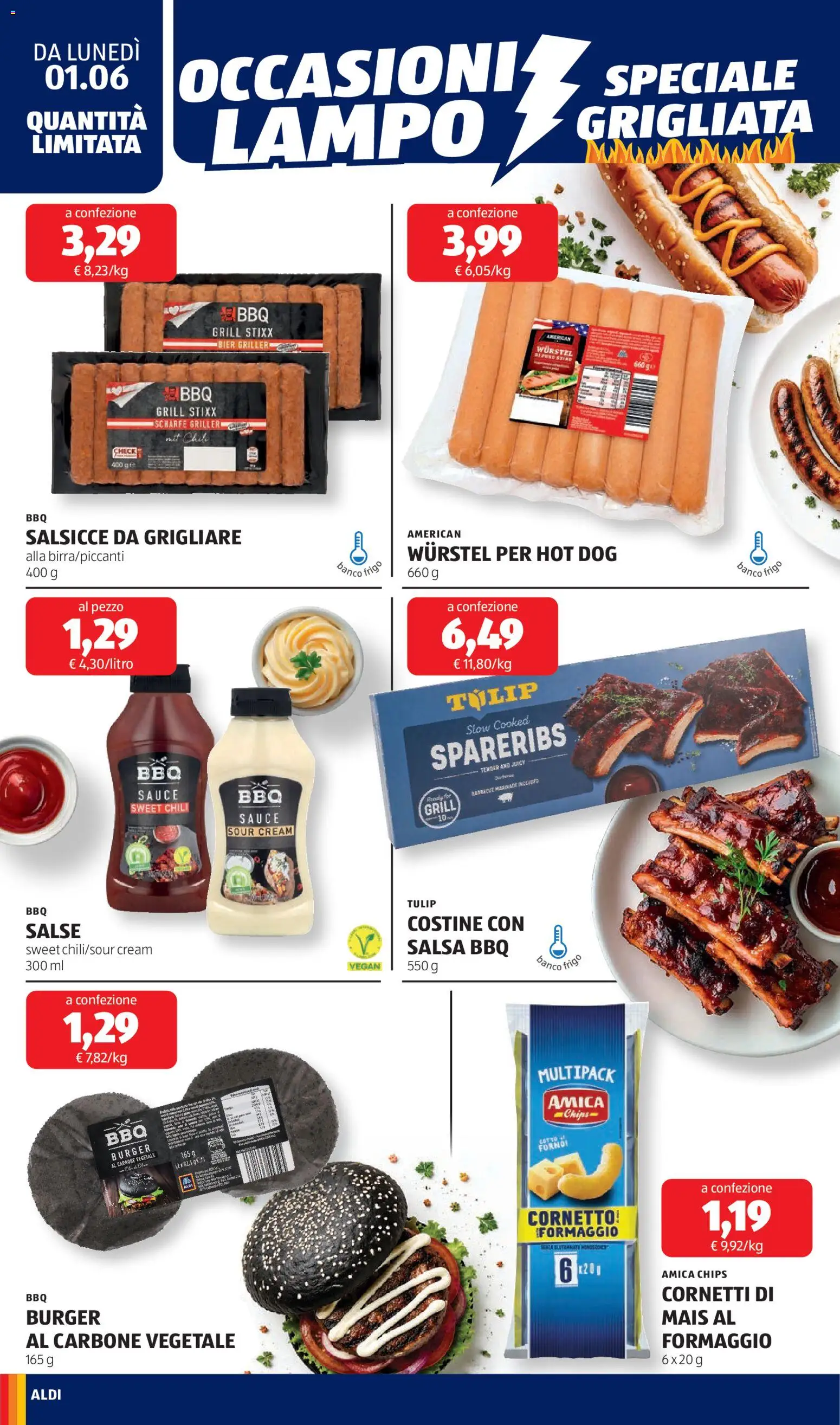 Volantino Aldi del 01.06.2026 | Pagina: 12 | Prodotti: Cornetto, Salsa, Formaggio, Mais