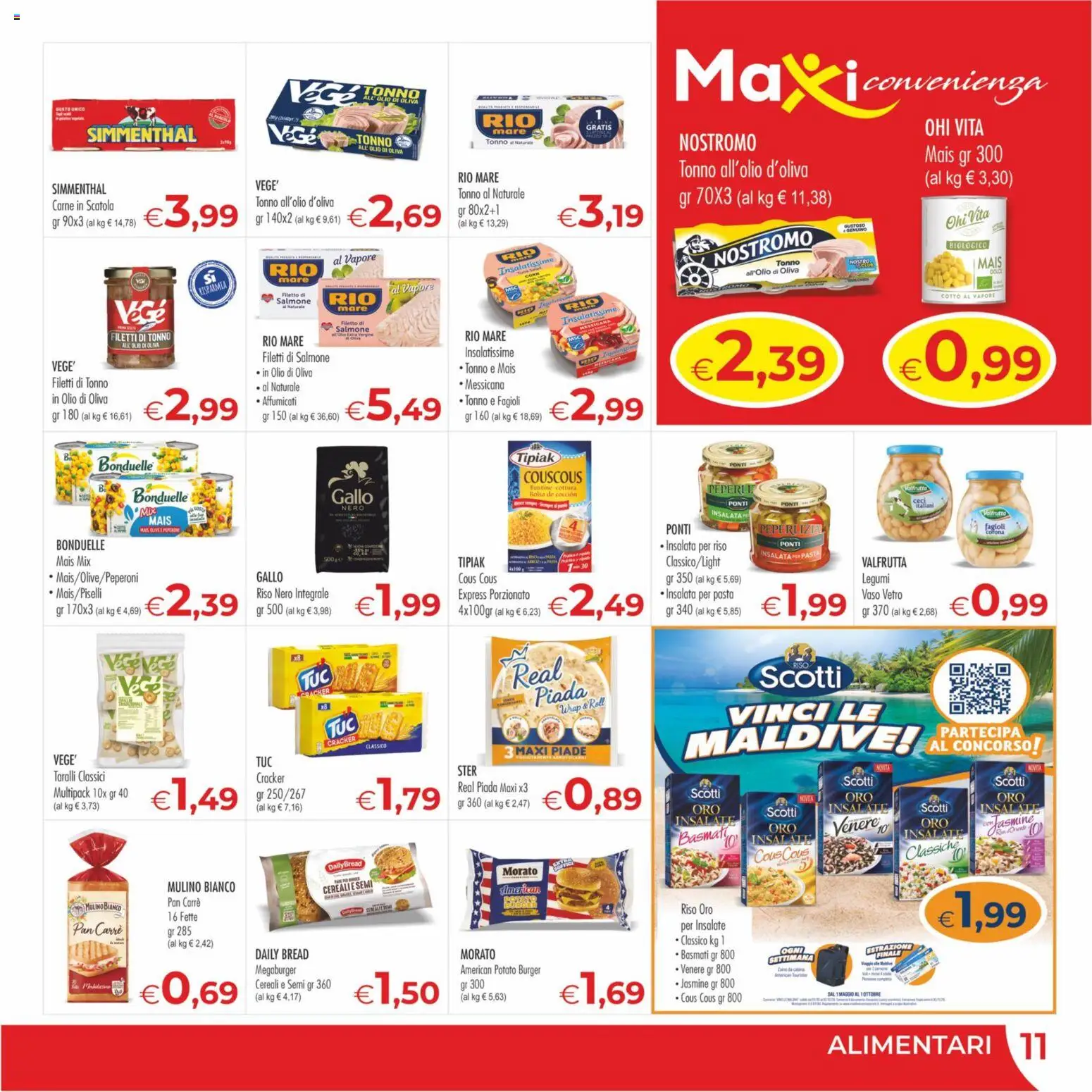 Volantino MerSi Supermercati del 06.05.2026 | Pagina: 11 | Prodotti: Riso, Insalata, Fagioli, Taralli