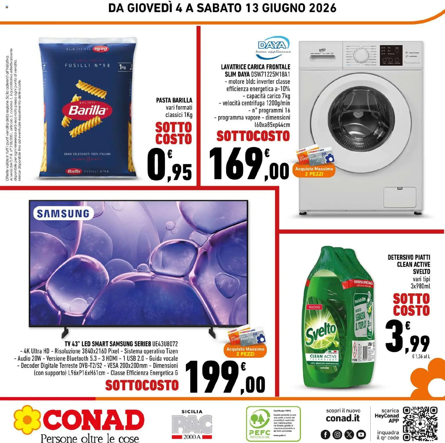 Volantino Conad del 04.06.2026 | Pagina: 32 | Prodotti: Pasta, TV, Audio, USB