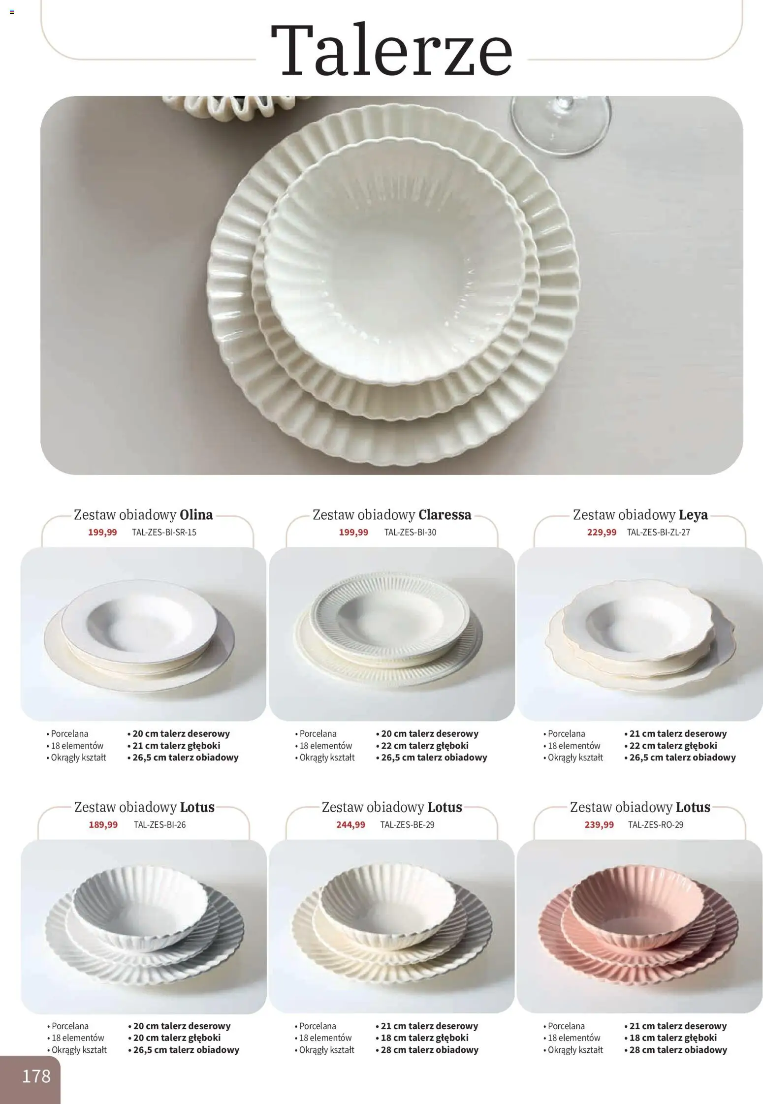 Bodzio Katalog od 01.08.2026 | Strona: 178 | Produkty: Talerze, Zestaw obiadowy