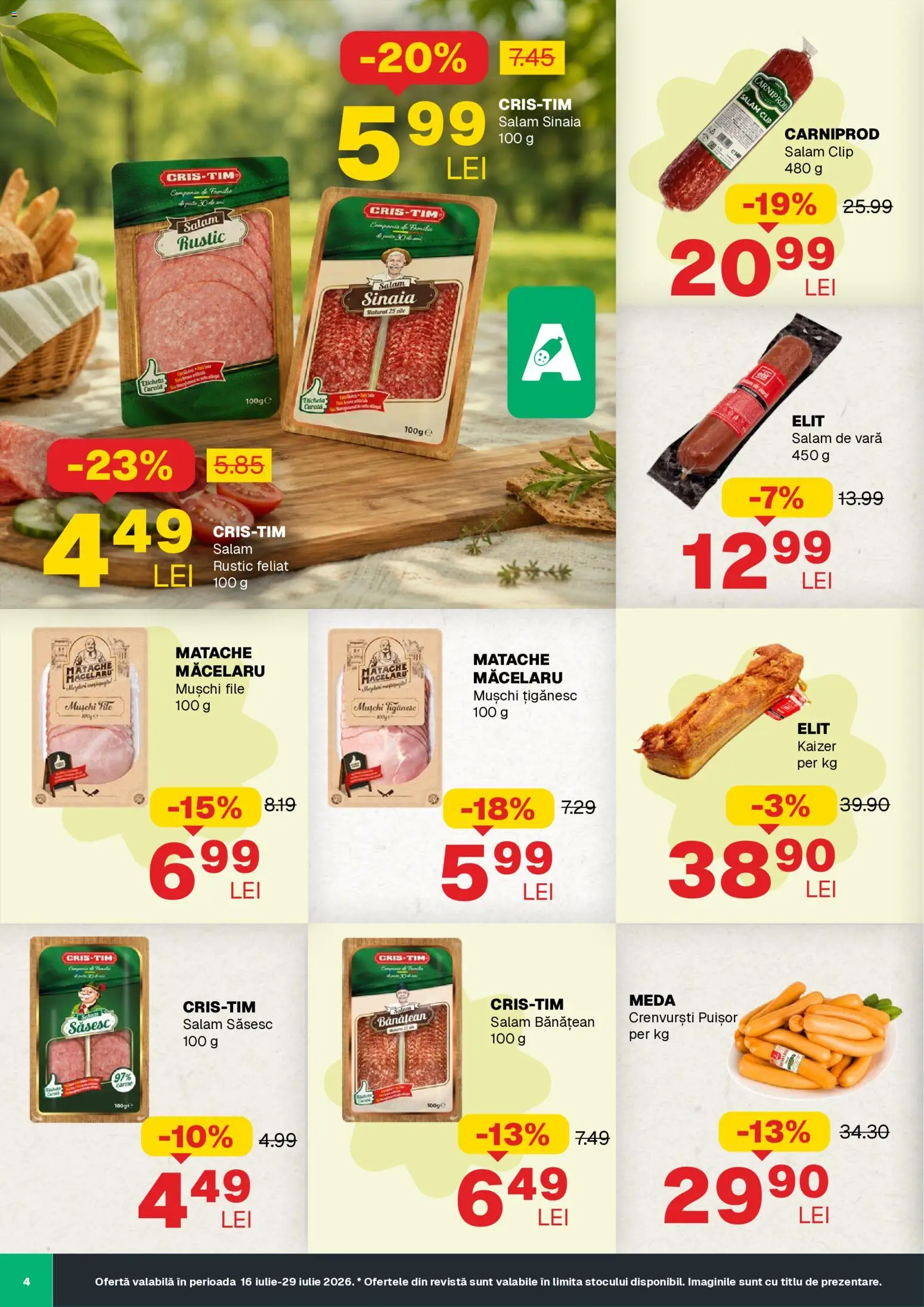 Noul catalog Annabella – valabil de la 16.07.2026 | Pagină: 4 | Produse: Muschi tiganesc, Crenvurști, Mușchi, Salam
