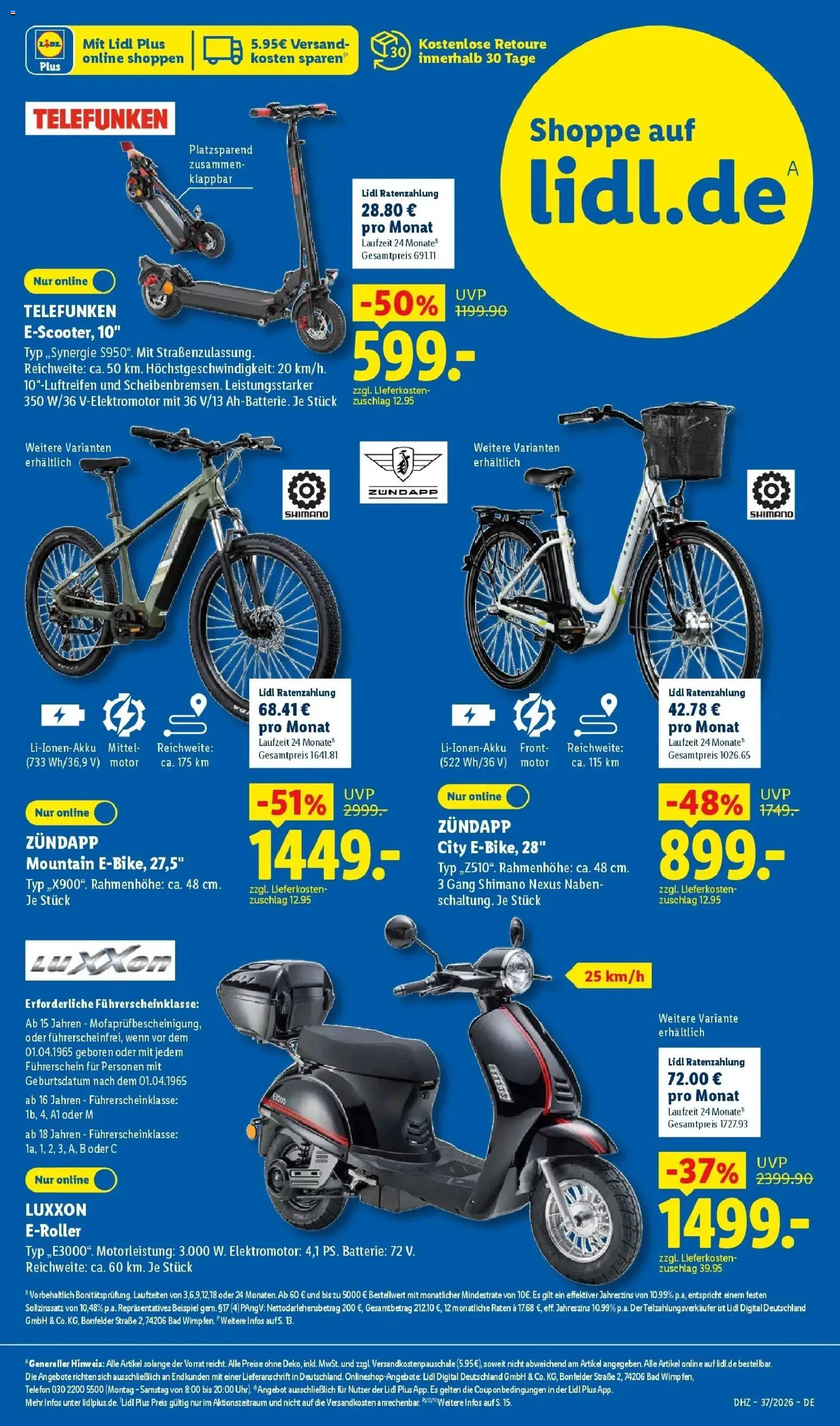 Lidl Prospekt Grimma (ab 07.09.2026) zum Blättern » Angebote | Seite: 39 | Produkte: Bad, E-Bike, E-Scooter, Telefon