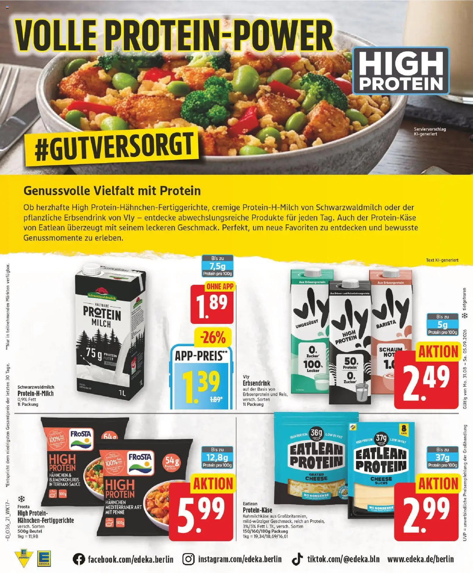 Edeka Prospekt – gültig ab 31.08.2026 | Seite: 21 | Produkte: Hahnchen, Milch, Frosta