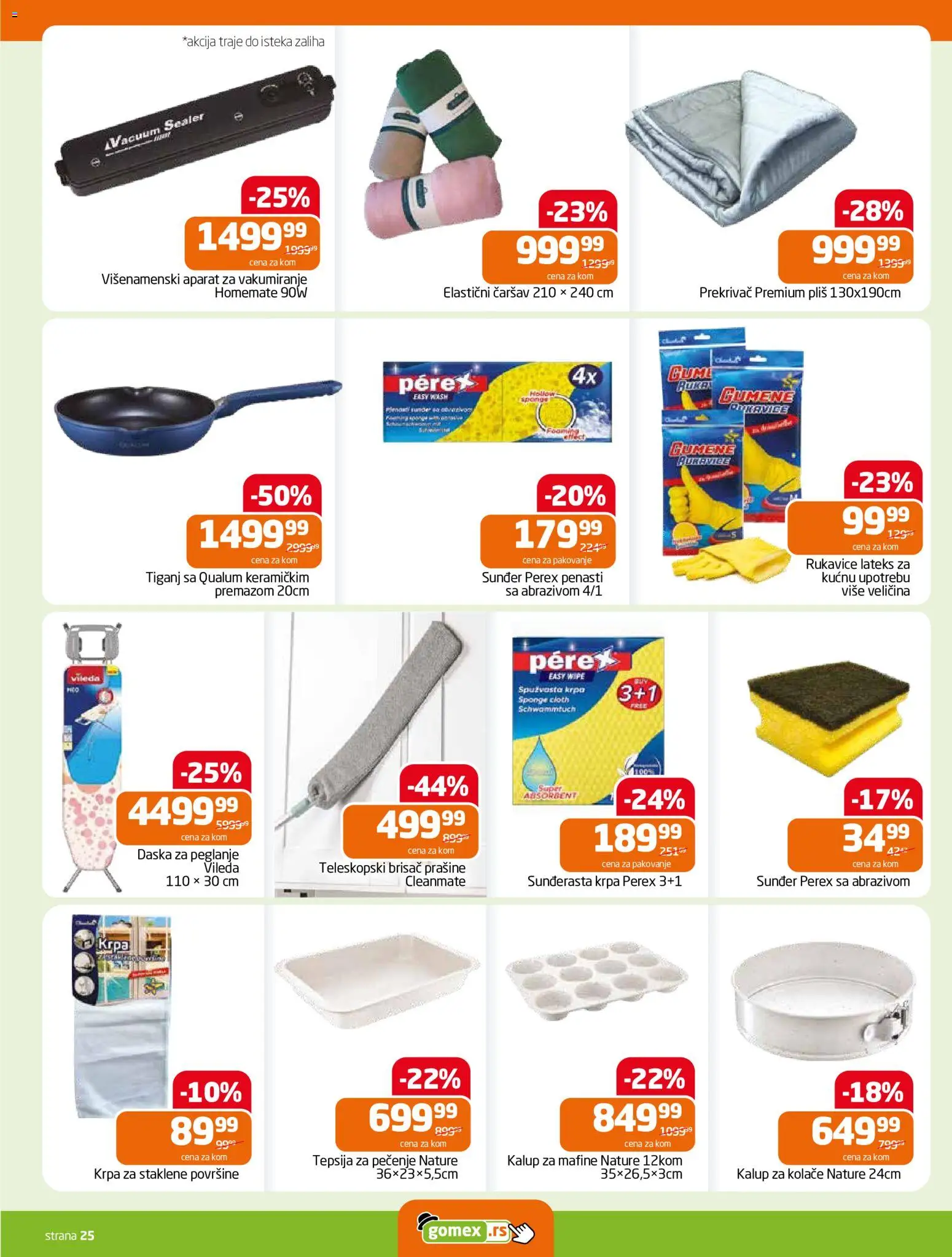 Gomex katalog - važi od 30.09.2026 | Strana: 25 | Proizvode: Rukavice, Pakovanje, Vileda, Tiganj