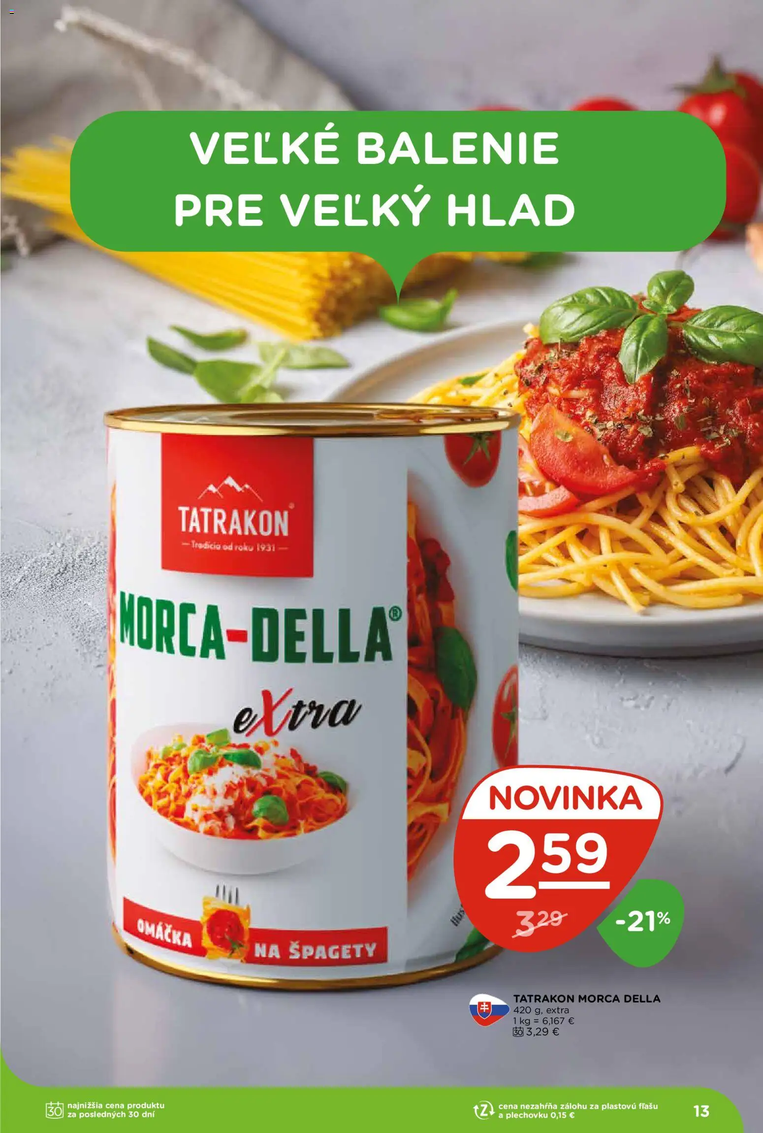 Nové Terno akcie – leták je platný od 03.09.2026 | Strana: 13 | Produkty: Omáčka, Morca Della, Špagety