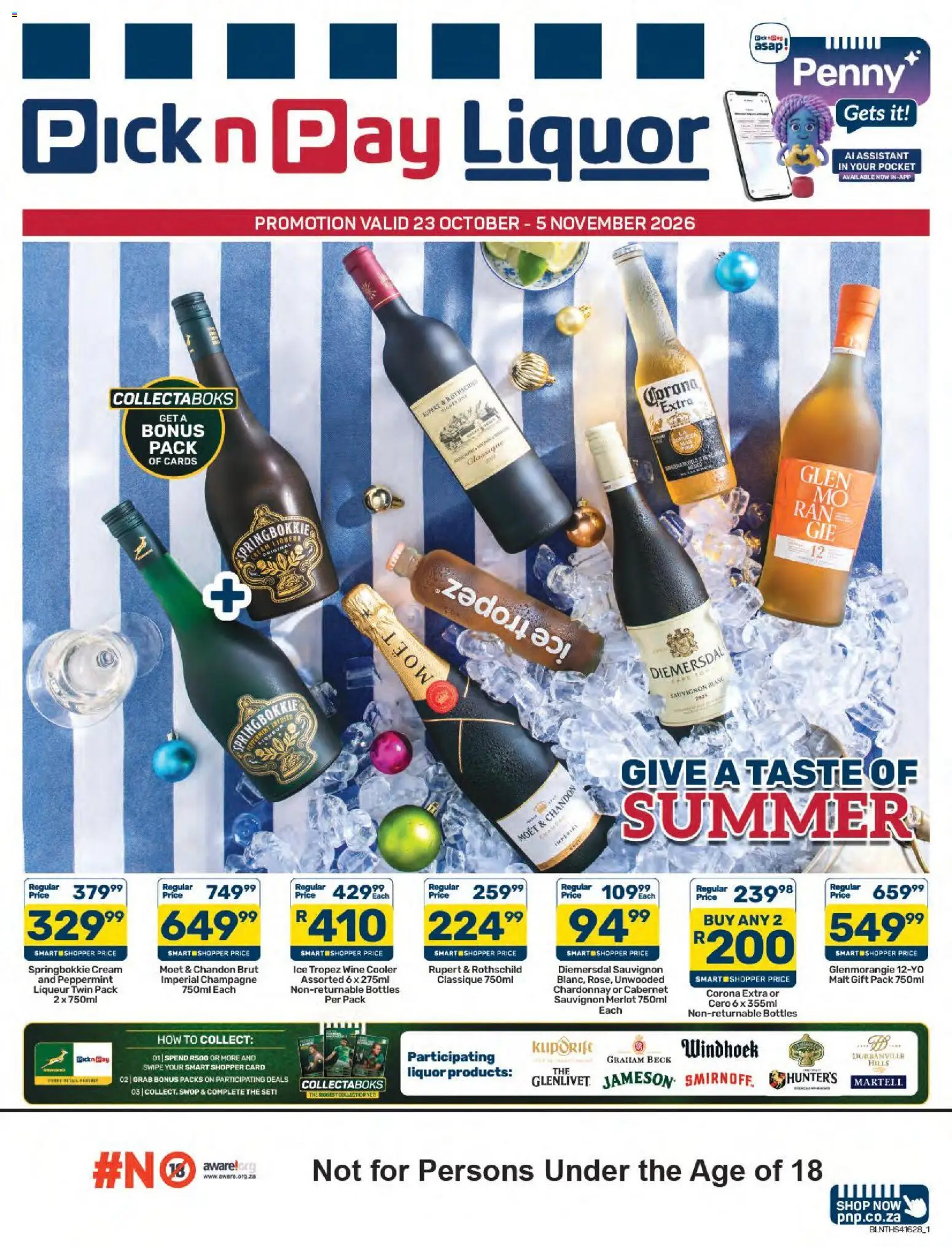 New Pick n Pay catalogue – valid from 23/10/2026 | Page: 1 | Products: Cooler, Wine, Cream, Moet
