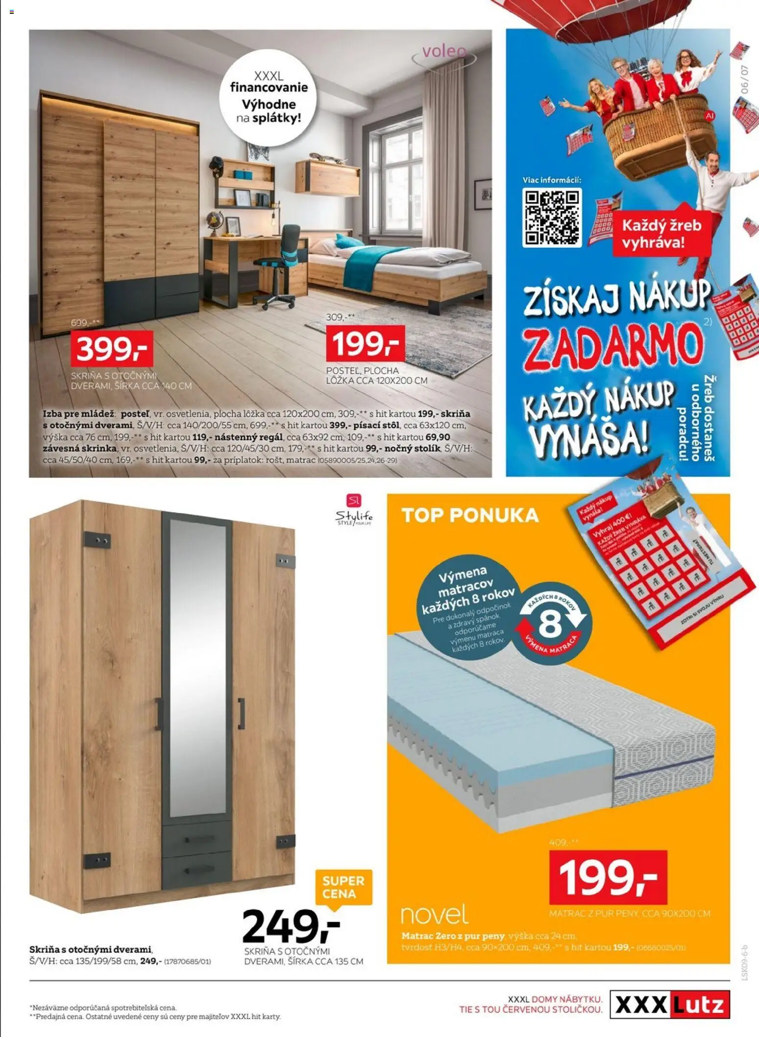 Nové XXXLutz akcie – leták je platný od 14.09.2026 | Strana: 7 | Produkty: Matrac, Skriňa