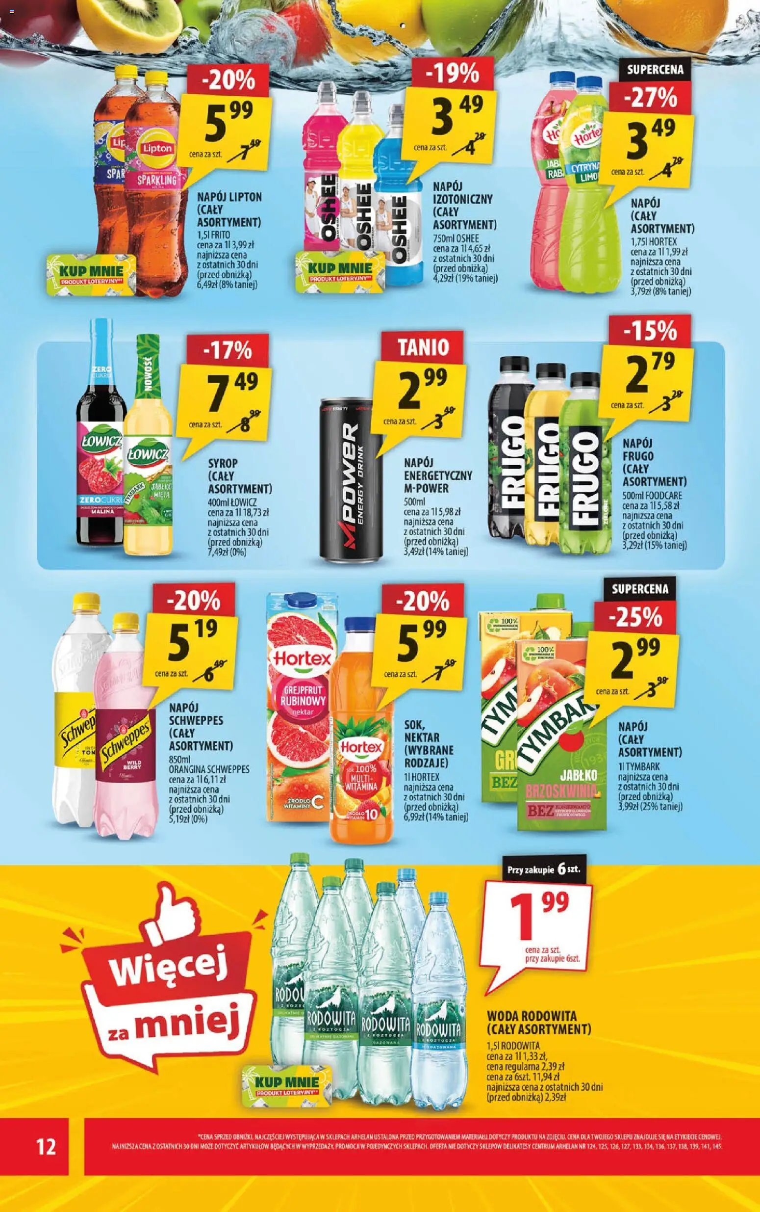 Arhelan gazetka od 01.06.2026 | Strona: 12 | Produkty: Brzoskwinia, Malina, Delikatesy, Sok
