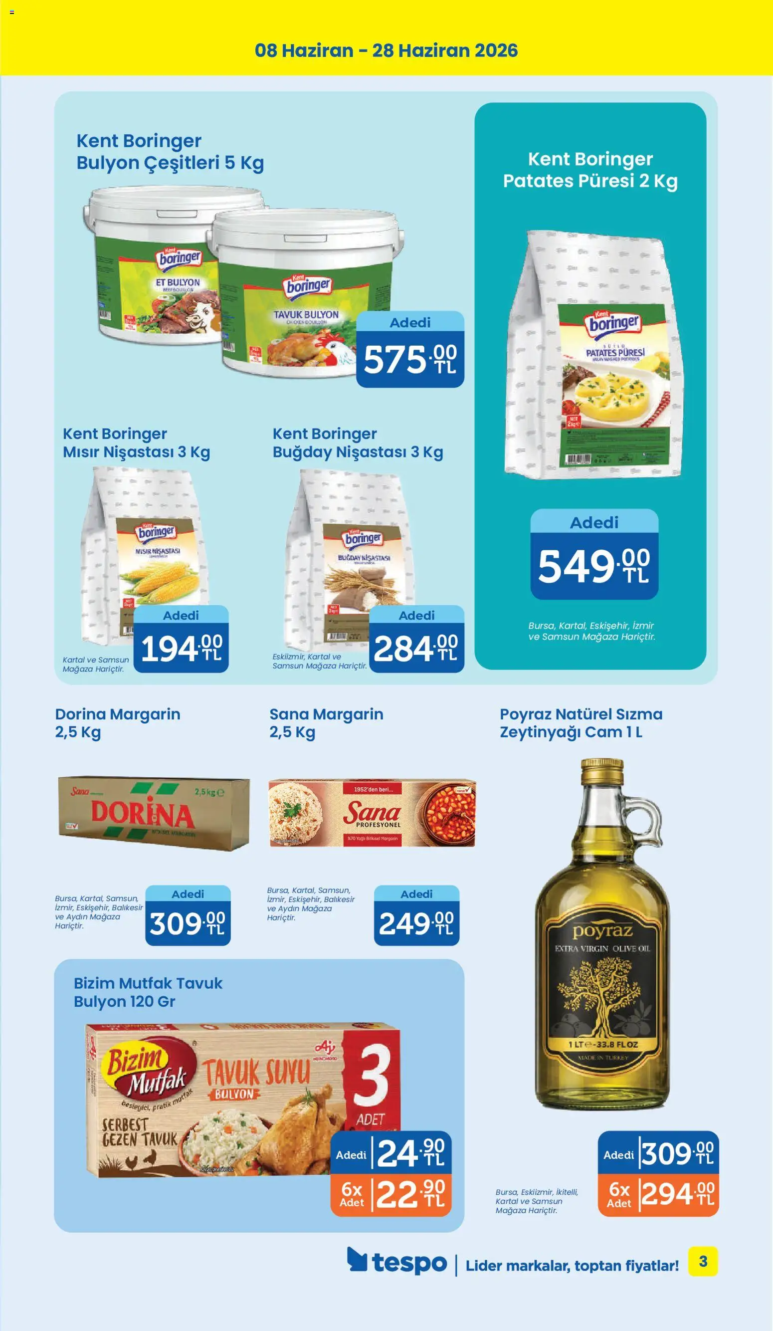 Tespo Katalog - 08.06.2026 tarihinden itibaren geçerlidir | Sayfa: 3 | Ürünler: Tavuk suyu, Patates, Mısır