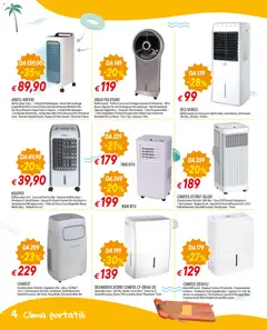 Anteprima del volantino Famila volantino Estate valido a partire dal 28.05.2026 | Pagina: 4 | Prodotti: Ventilatore, Deumidificatore, Tanica, Condizionatore