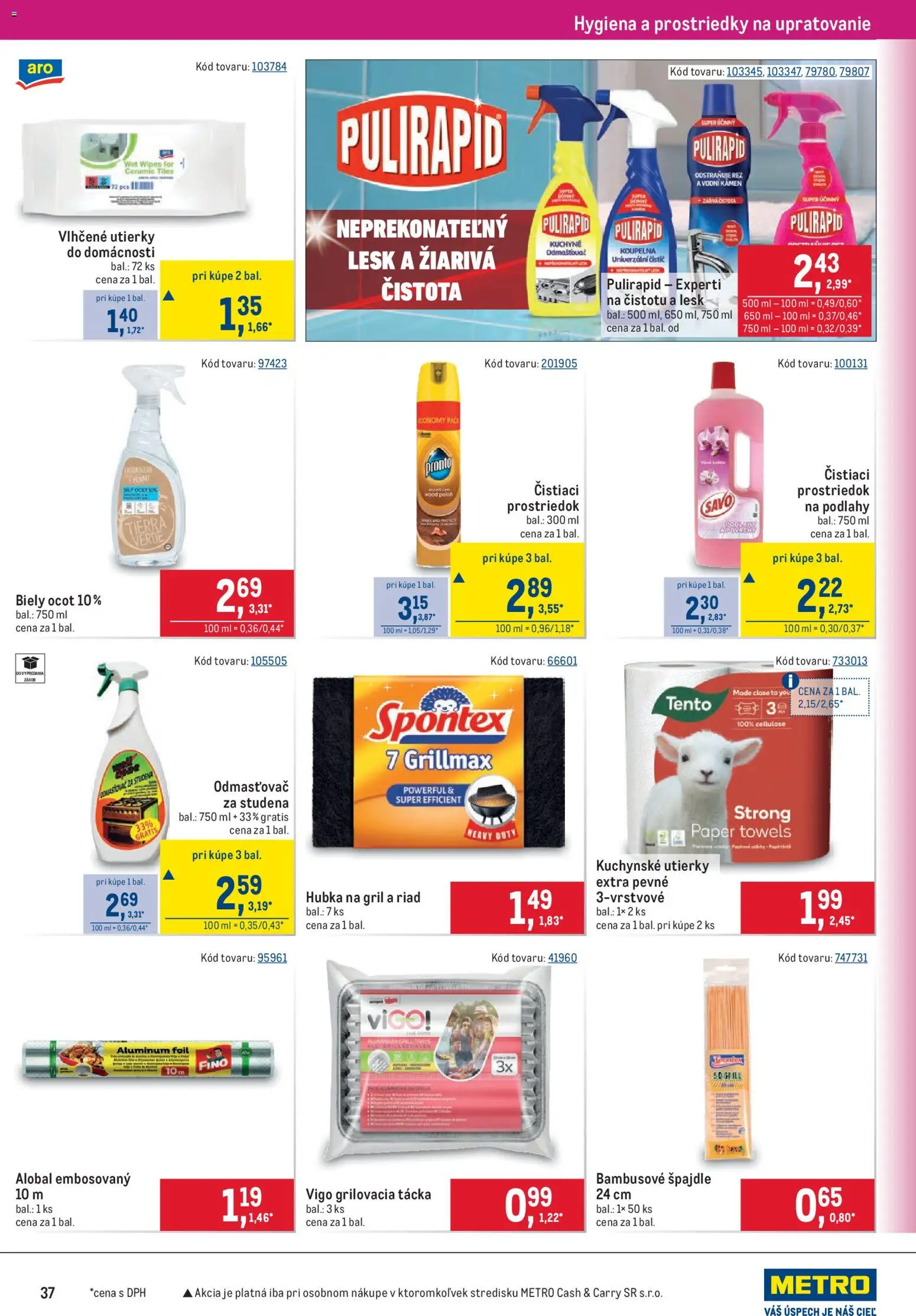 Nové Metro akcie – leták je platný od 15.07.2026 | Strana: 37 | Produkty: Gril, Hubka, Čistiaci prostriedok, Kuchyne