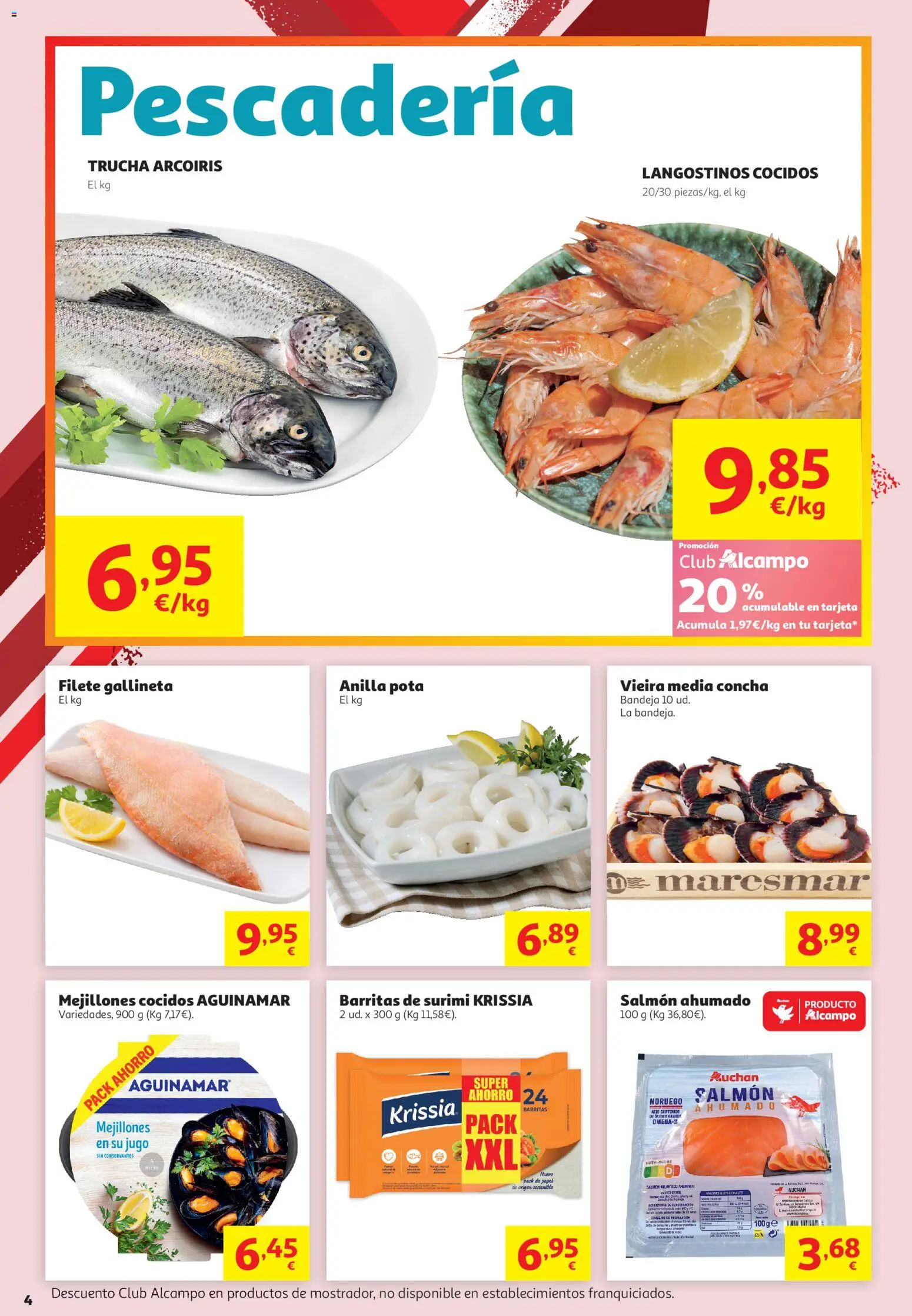 Alcampo - HG General │ válido desde el 16.06.2026 | Página: 4 | Productos: Jugo, Salmón ahumado, Filete, Bandeja