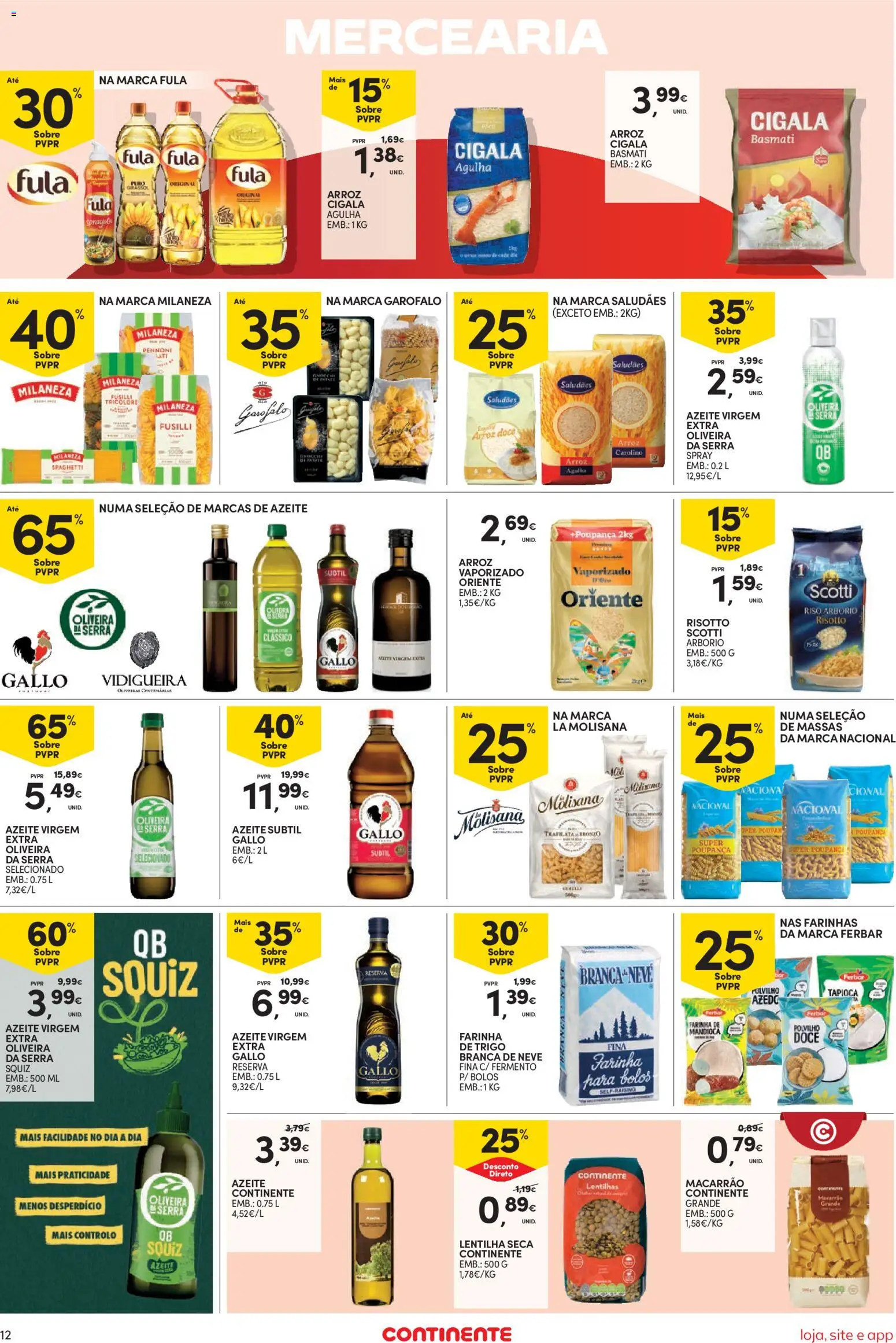 Continente Semanal Continente Bom Dia │ válido de 23/06/2026 | Página: 14 | Produtos: Azeite, Tapioca, Arroz, Macarrão