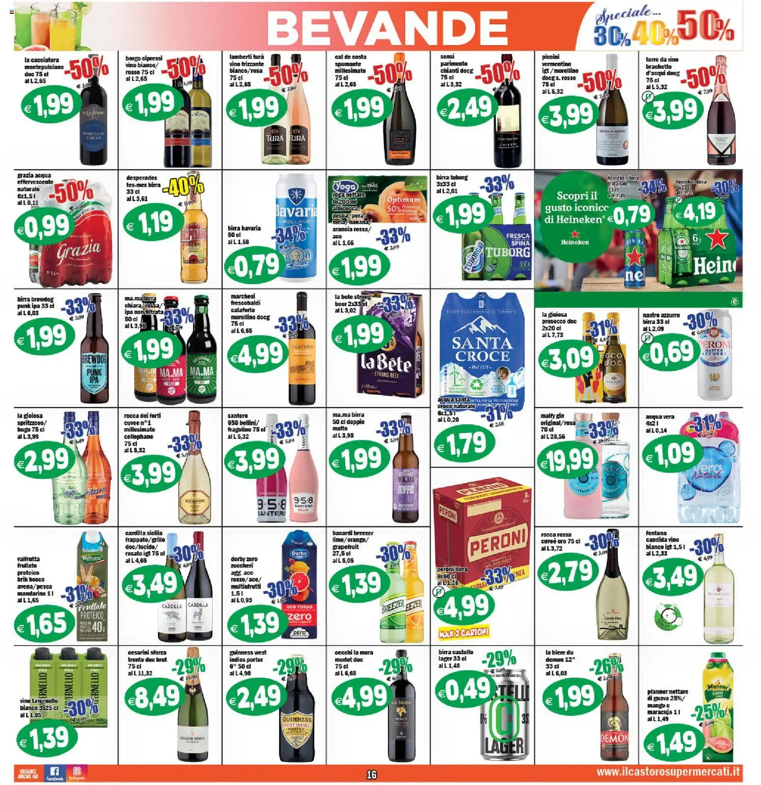 Volantino Il Castoro del 02/09/2026 | Pagina: 16 | Prodotti: Birra, Gin, Prosecco, Heineken