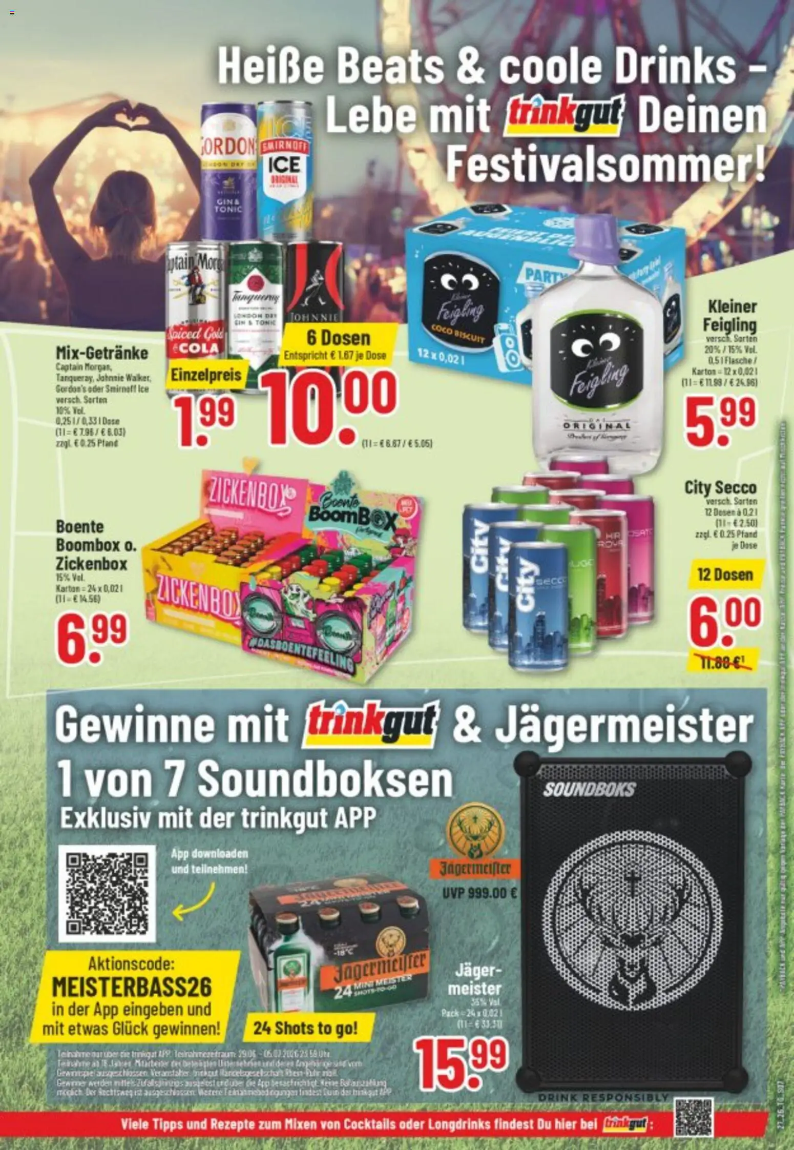 Trinkgut Prospekt – gültig ab 29.06.2026 | Seite: 9 | Produkte: Jägermeister, Smirnoff, Uhr