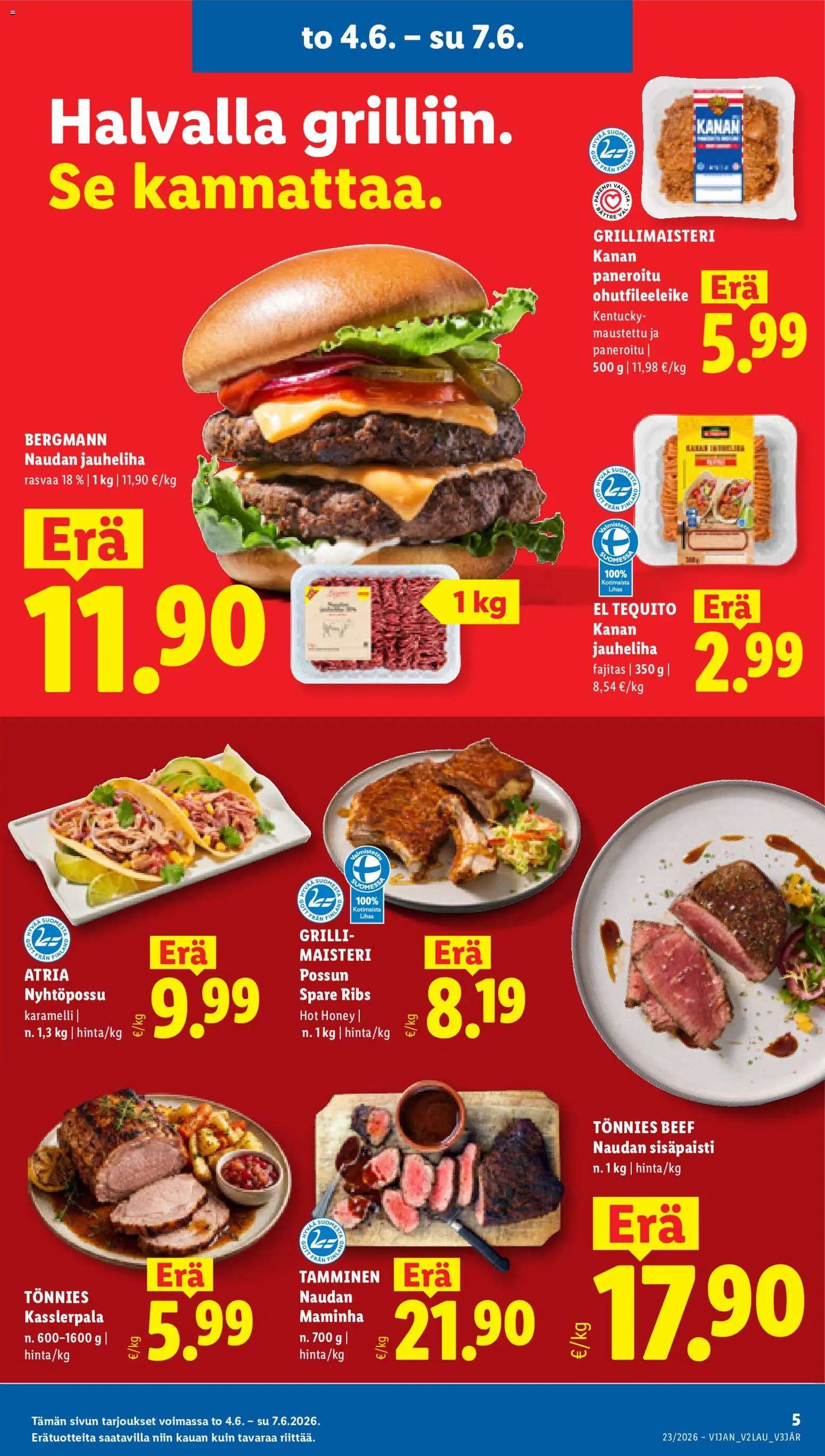 Lidl tarjoukset – voimassa 04.06.2026 alkaen | Sivu: 5 | Tuotteet: Grilli, Jauheliha